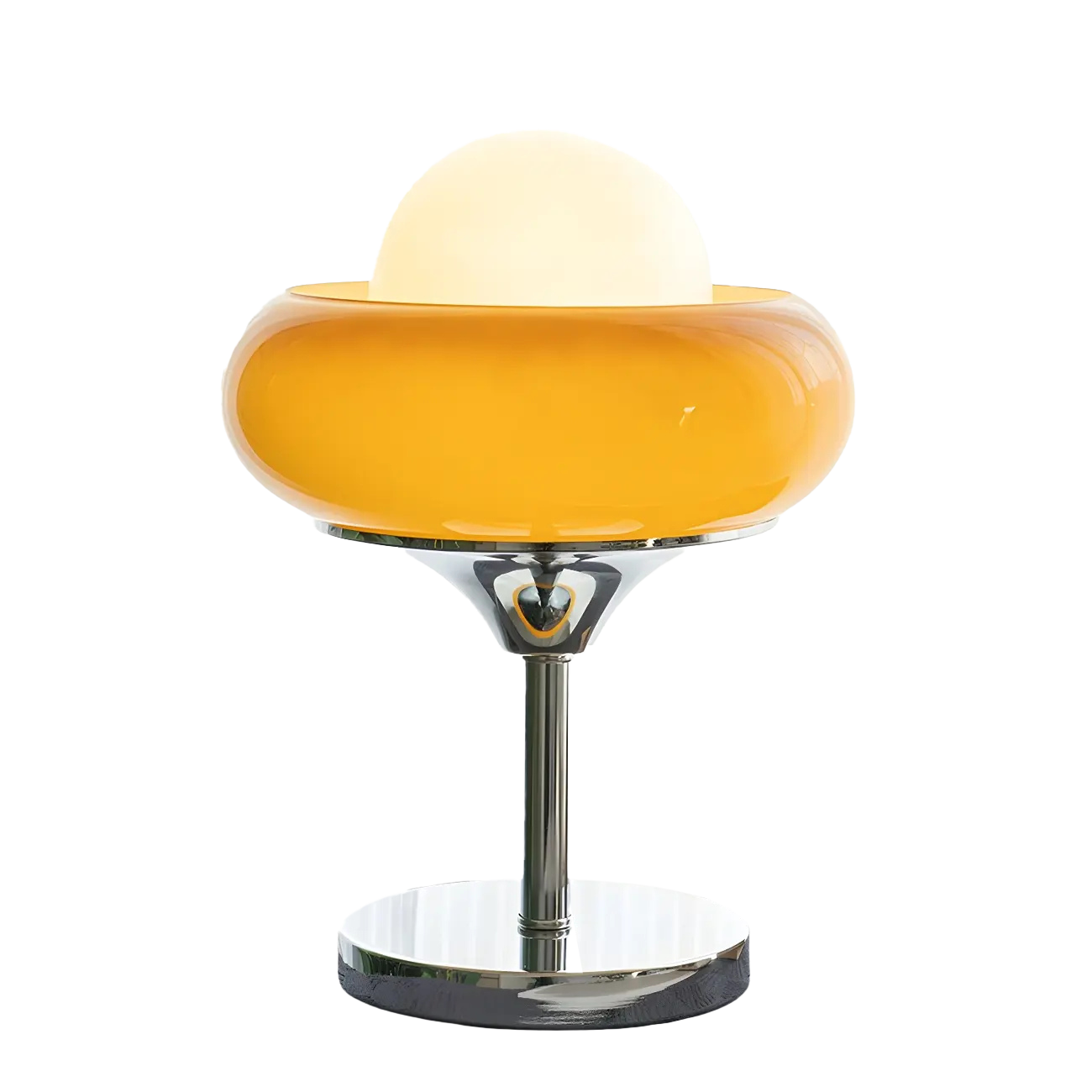 Bauhaus Tischlampe Glas Metall, Moderne Design Tischleuchte