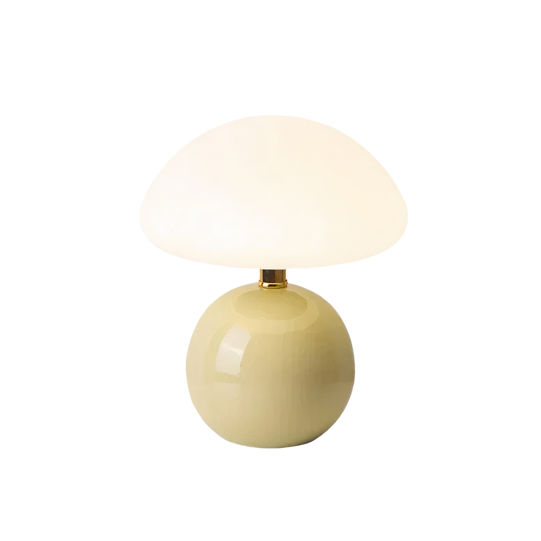 Pilz Tischlampe Keramik LED, Moderne Tischleuchte 3 Lichtfarben
