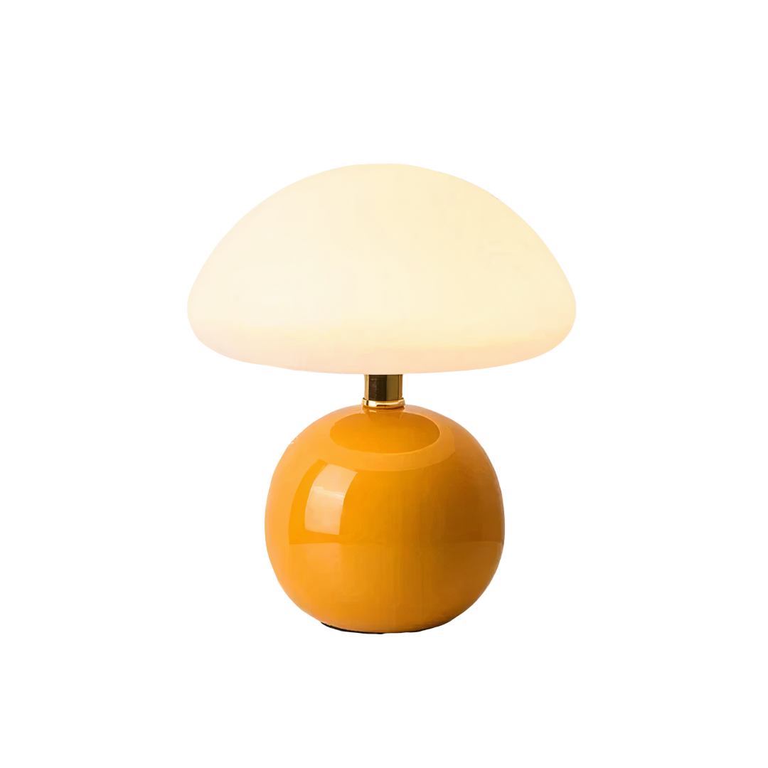 Pilz Tischlampe Keramik LED, Moderne Tischleuchte 3 Lichtfarben
