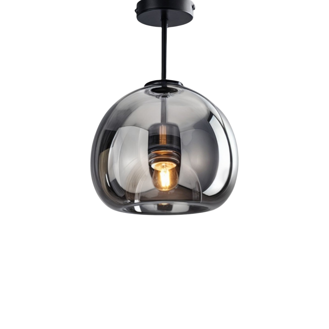 Glas Deckenleuchte Rauchglas, Moderne Deckenlampe rund