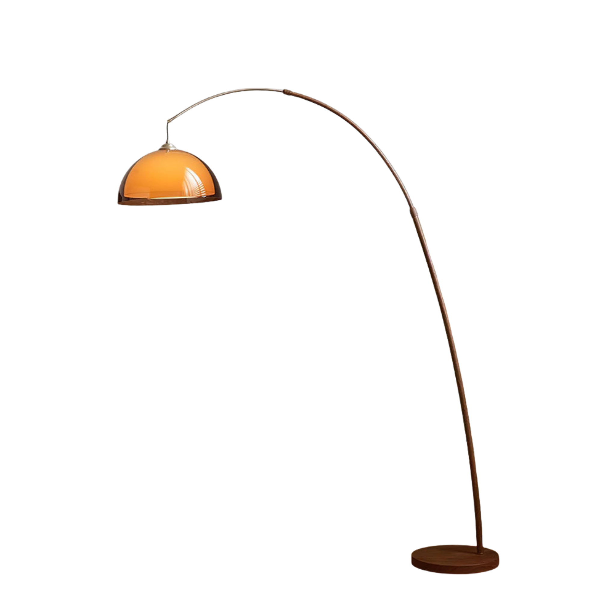 Bogen Stehlampe Holzoptik, Design Stehleuchte Verstellbar E27