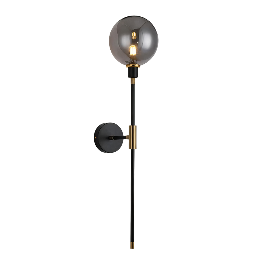 Glas Wandleuchte modern, Wandlampe klar grau amber