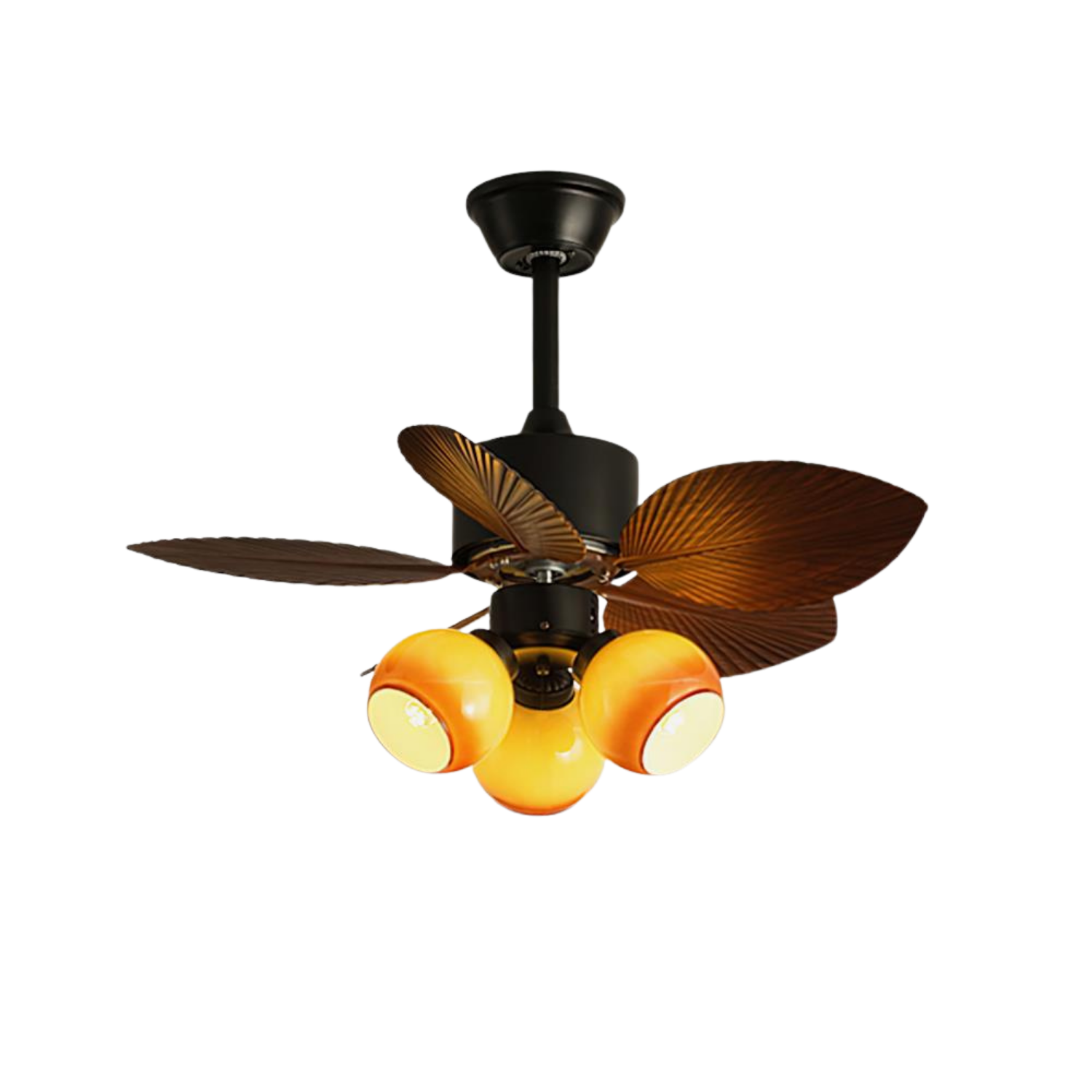 Deckenventilator mit Licht Palmblatt, LED Ventilator Leise Fernbedienung Ø75 cm