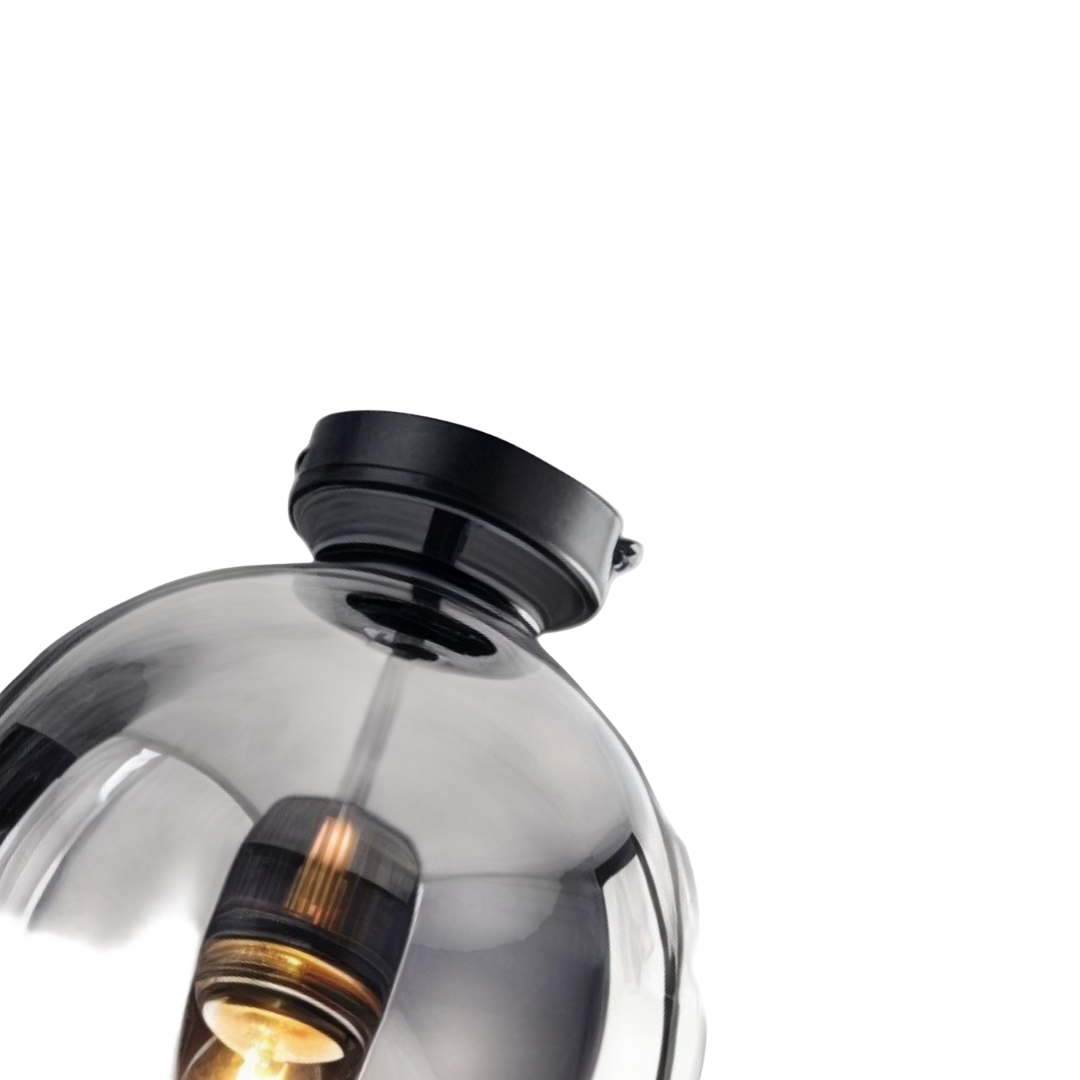 Glas Deckenleuchte Rauchglas, Moderne Deckenlampe rund