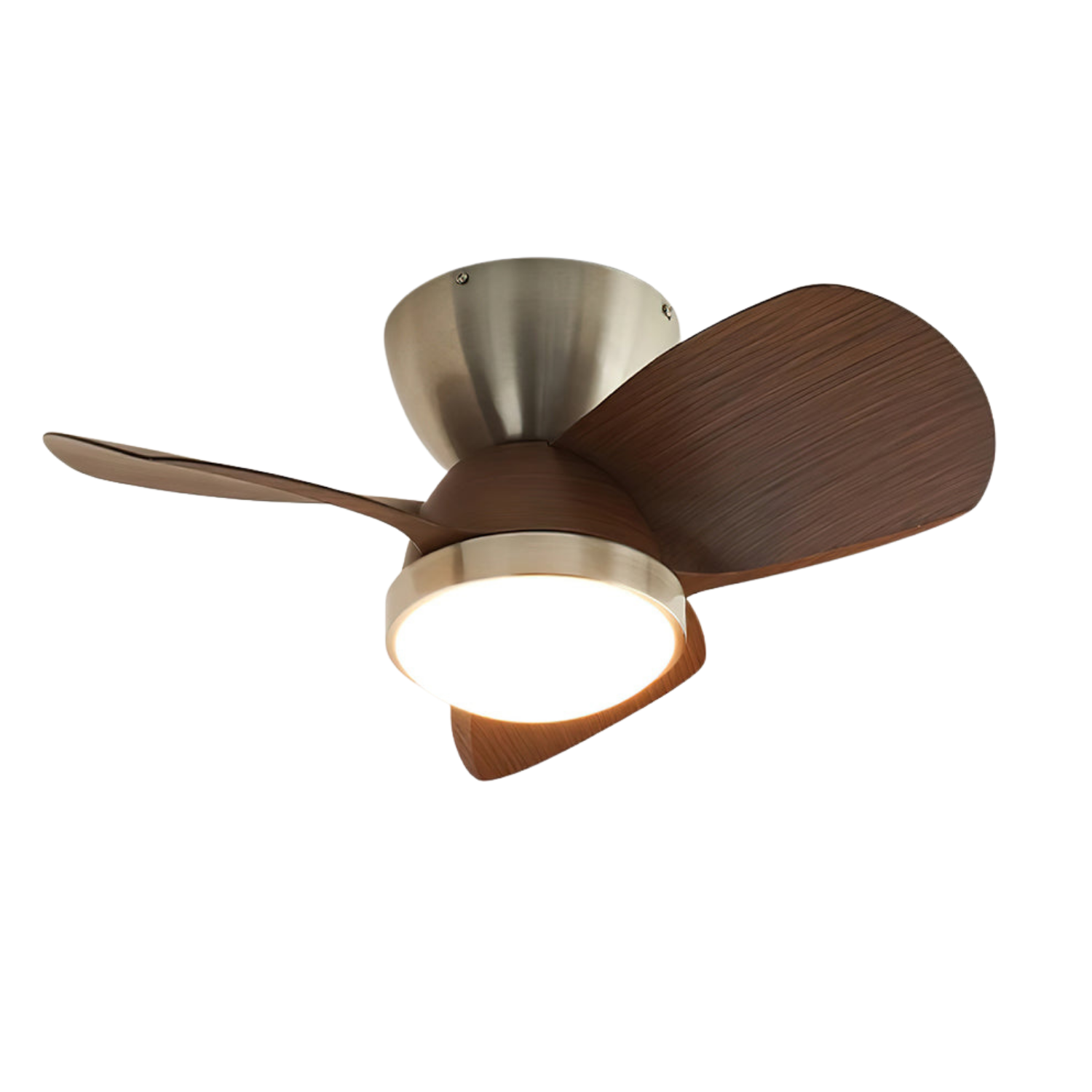 Deckenventilator mit Licht Holz, LED Ventilator Decke Leise Ø61 cm
