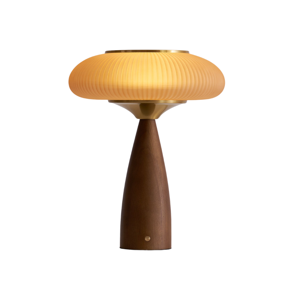 Tischlampe Glas Geriffelt Kabellos, Warmweiß LED Dimmbar mit Akku Touch