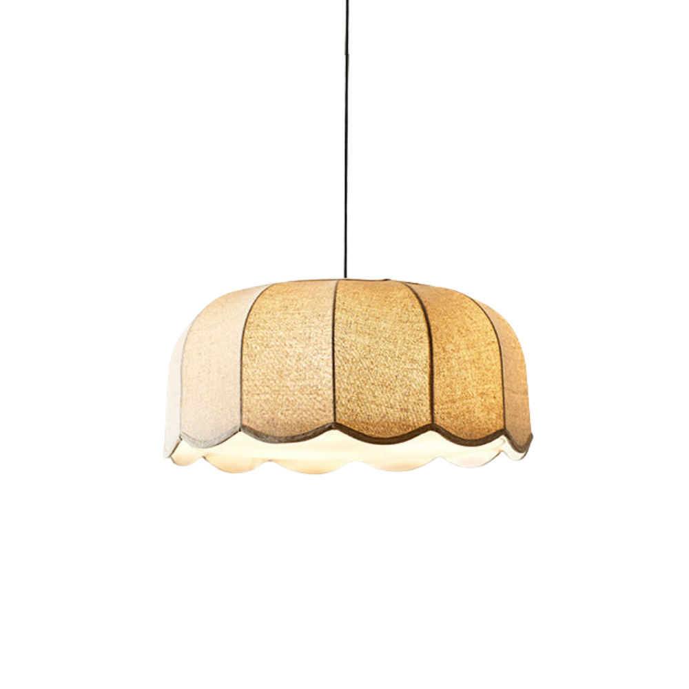 Stoff Pendelleuchte Bananenblatt, Handgefertigtes Design E27