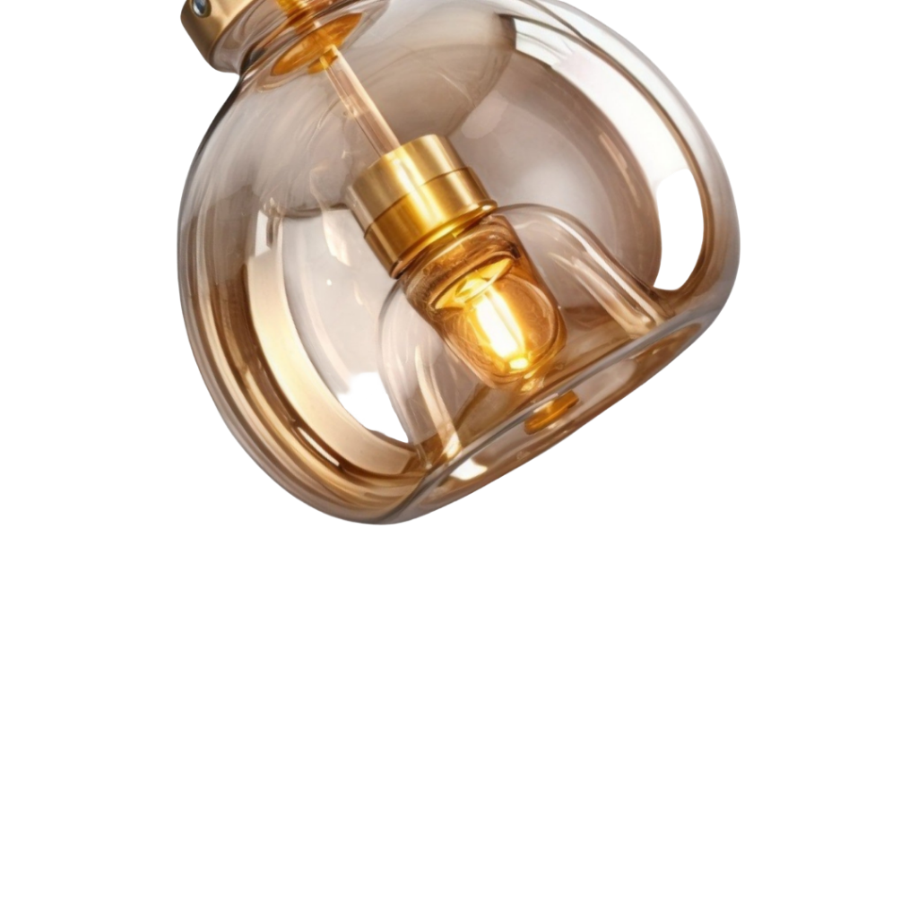 Glas Deckenleuchte Rauchglas, Moderne Deckenlampe rund
