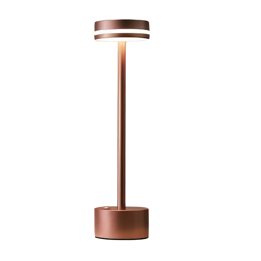 Kabellose LED Tischlampe dimmbar, Tischleuchte Aluminium 3 Lichtfarben