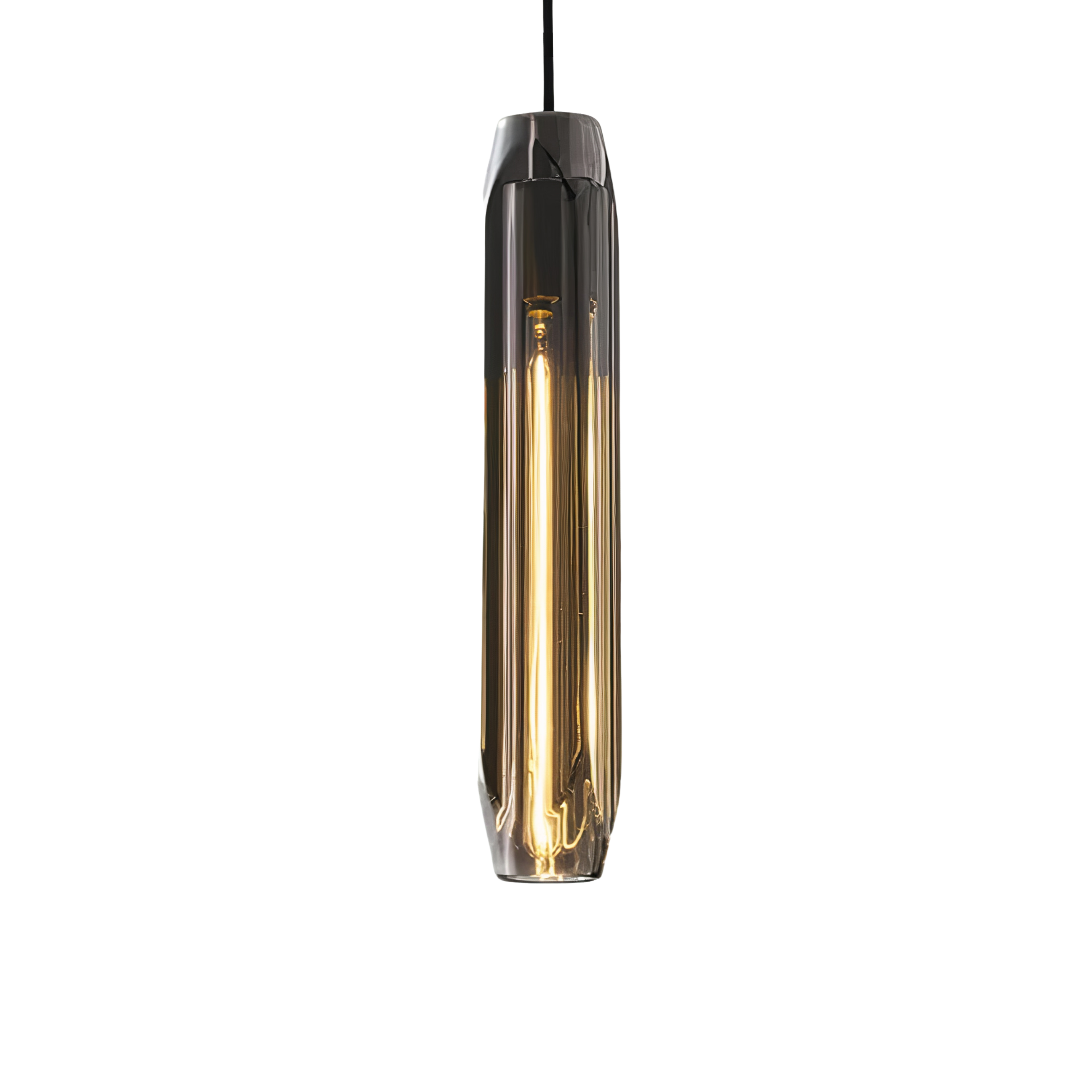 Pendelleuchte Glas Kupfer – Röhrenform, Modernes Design, E14