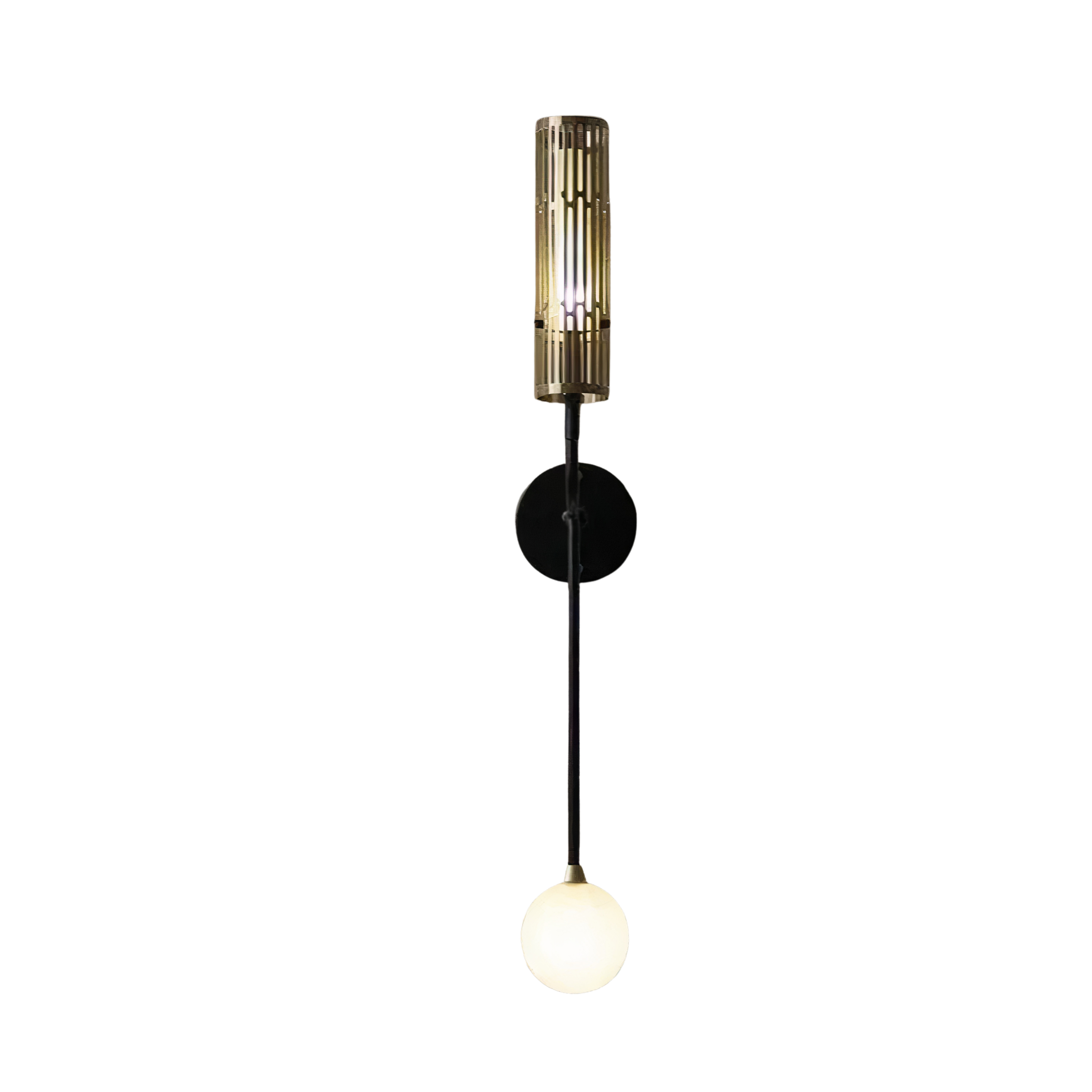 Wandlampe Schwarz Gold 2-flammig, Modernes Design mit Glaskugeln