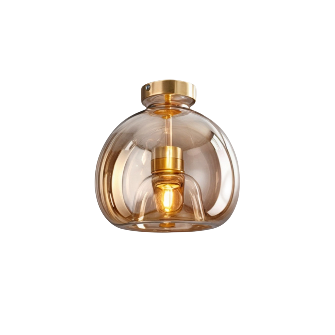 Glas Deckenleuchte Rauchglas, Moderne Deckenlampe rund