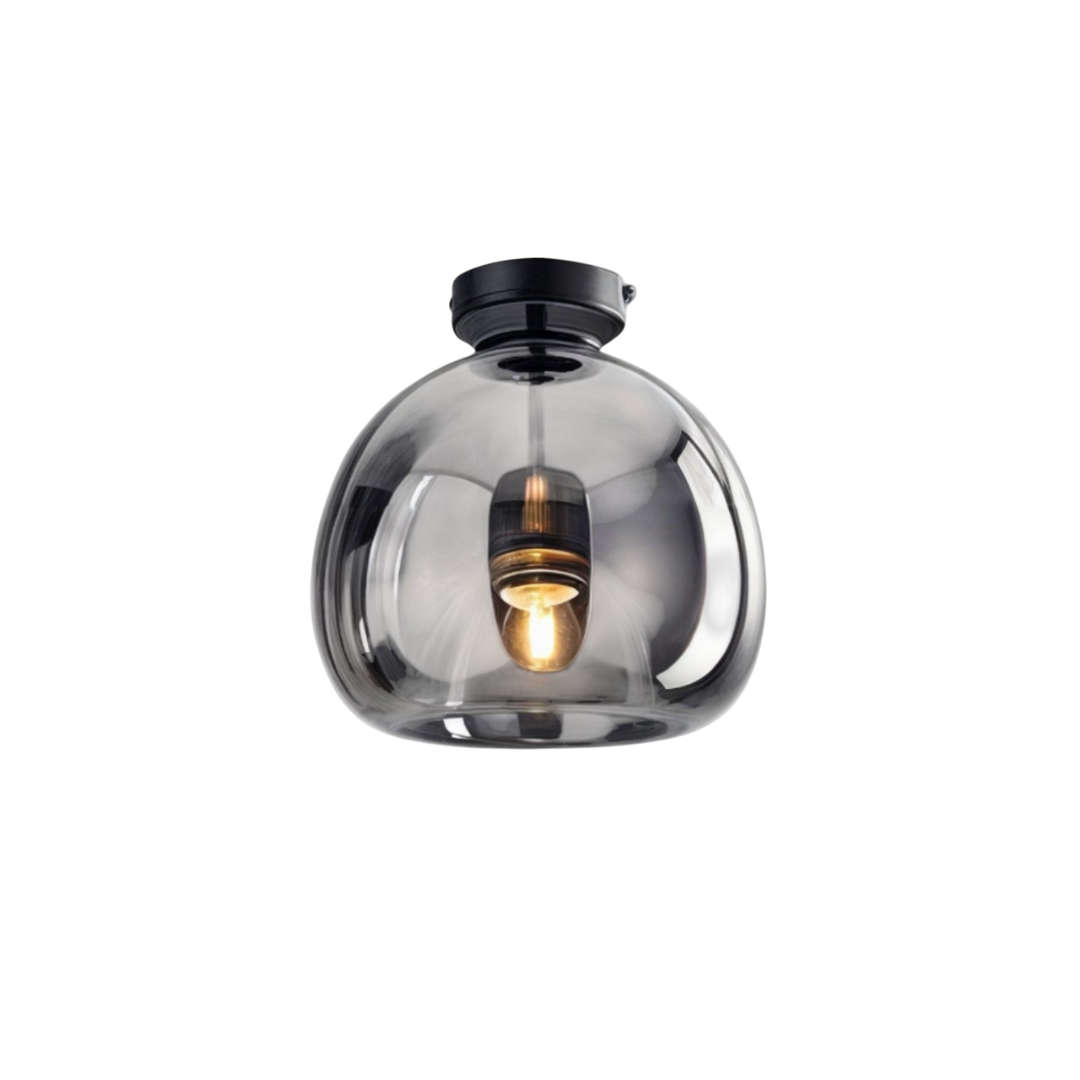 Glas Deckenleuchte Rauchglas, Moderne Deckenlampe rund
