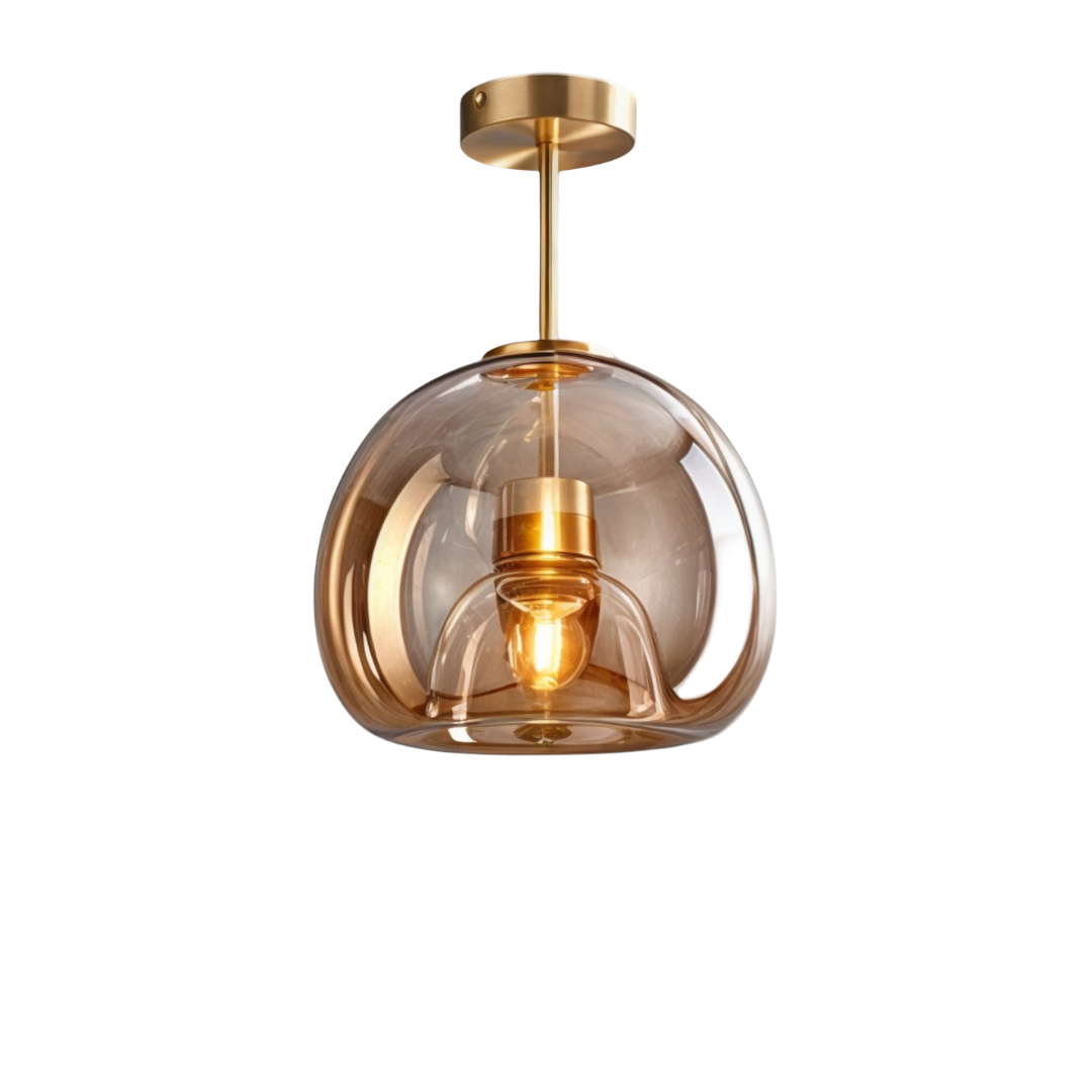 Glas Deckenleuchte Rauchglas, Moderne Deckenlampe rund