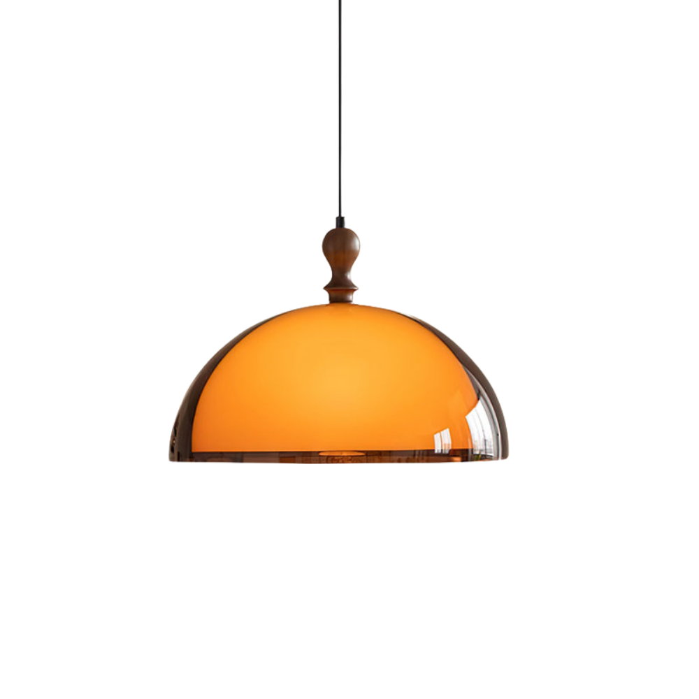 Holz Pendelleuchte Walnuss, Runde Hängeleuchte modern