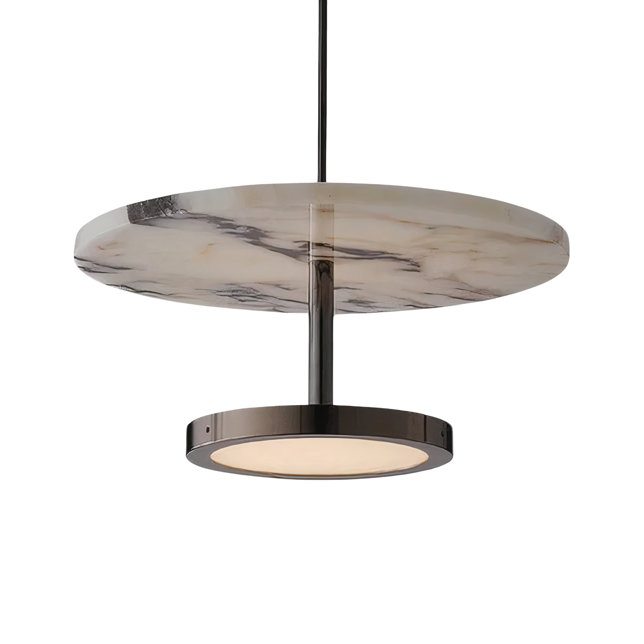 Hängelampe Schwarz Marmor LED, Moderne Pendelleuchte Design
