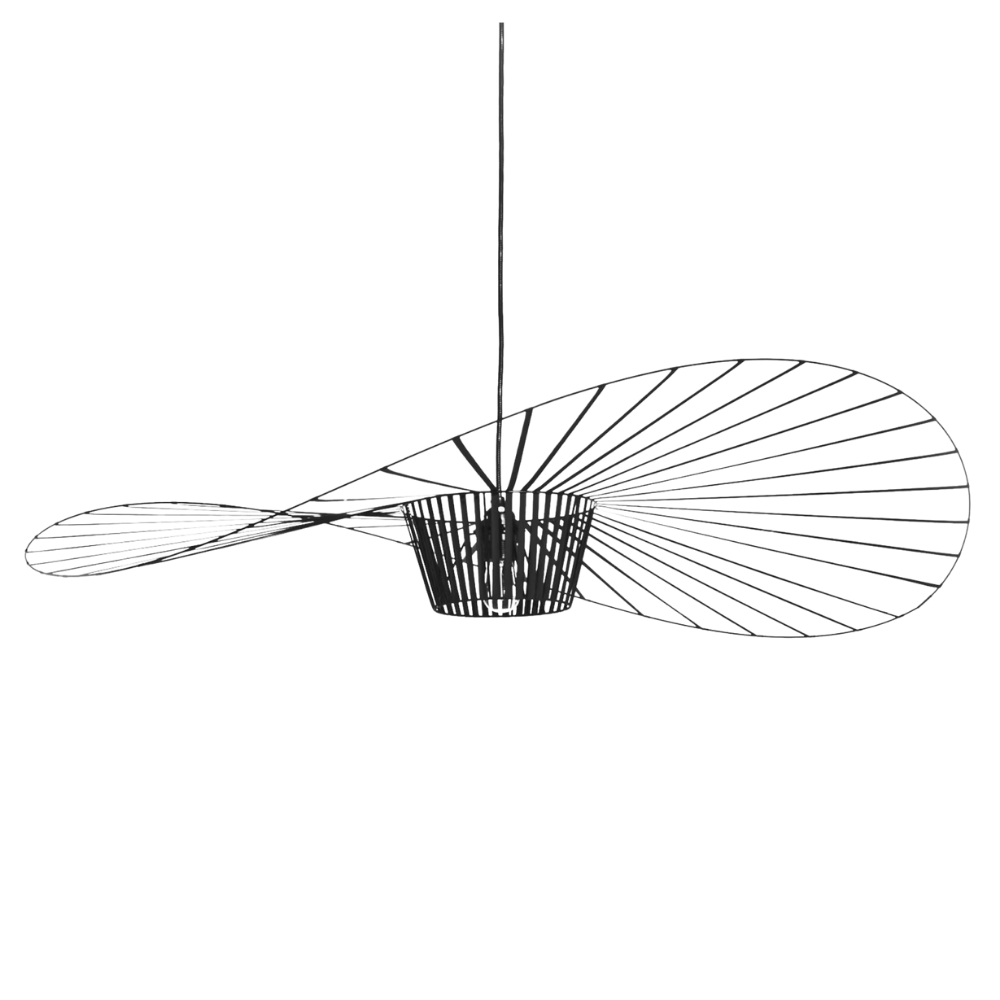 Große Pendelleuchte rund, Design Hängeleuchte Fiberglas schwarz
