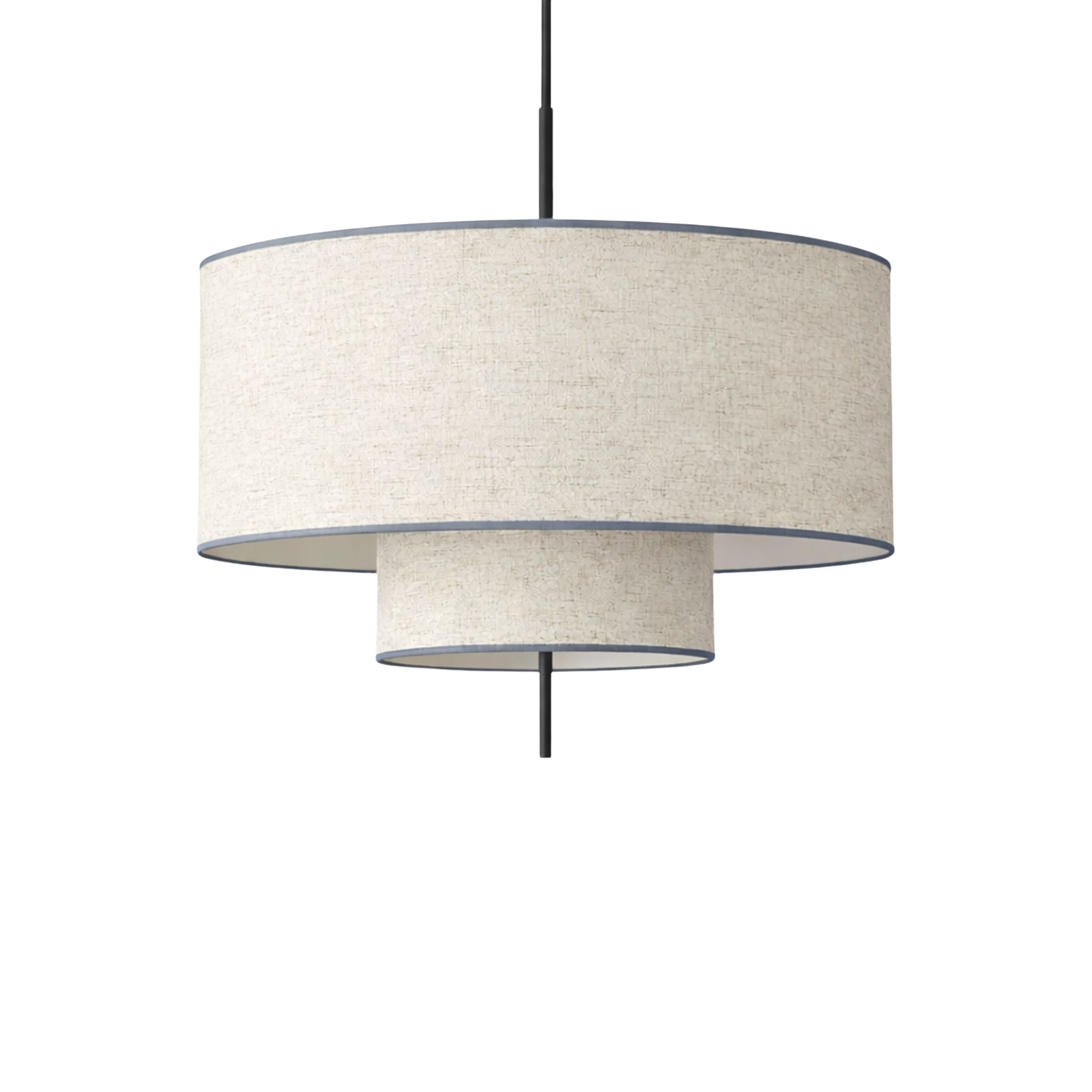 Hängelampe Beige Stoff Rund, Skandinavische Pendelleuchte Ø50 cm Warmes Licht