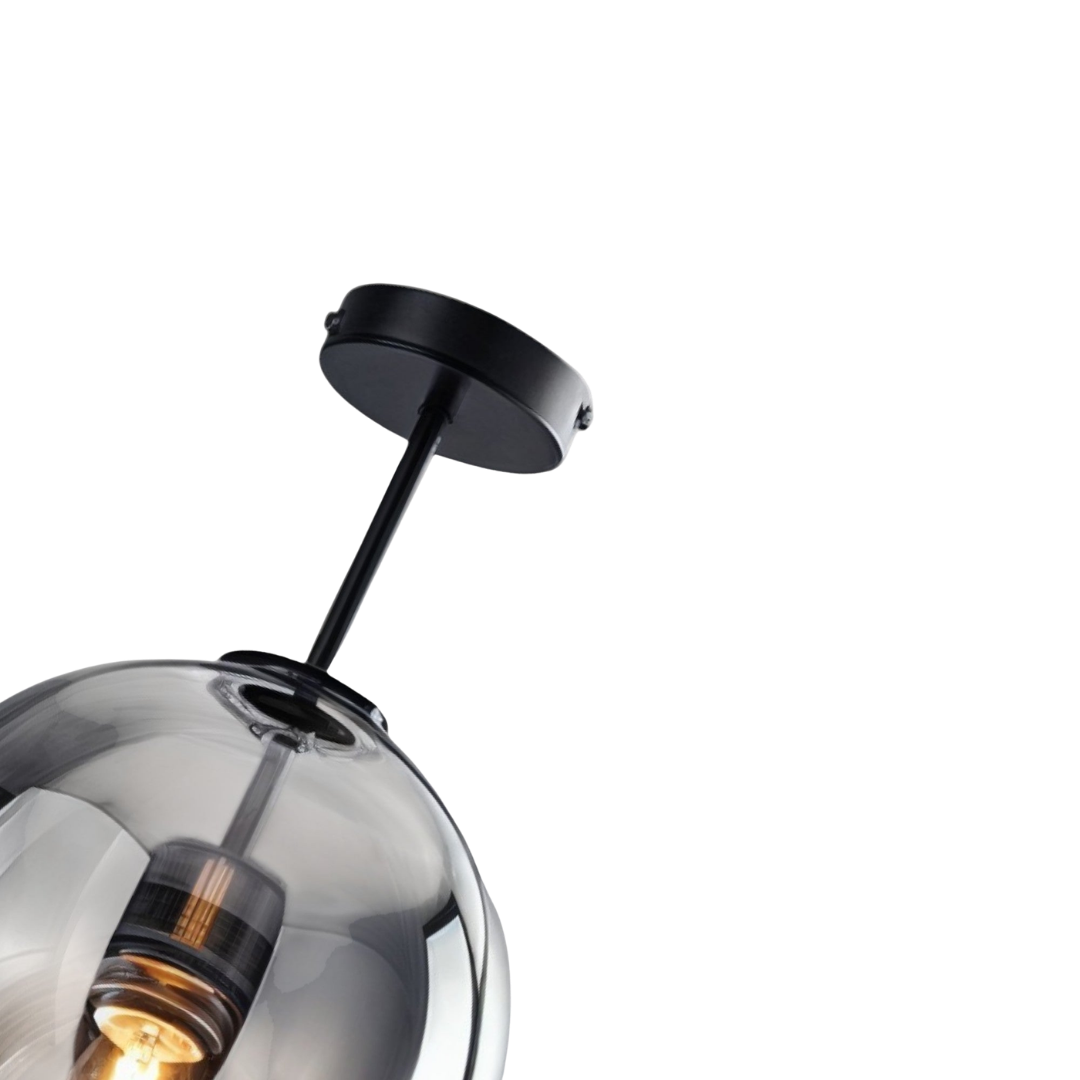 Glas Deckenleuchte Rauchglas, Moderne Deckenlampe rund