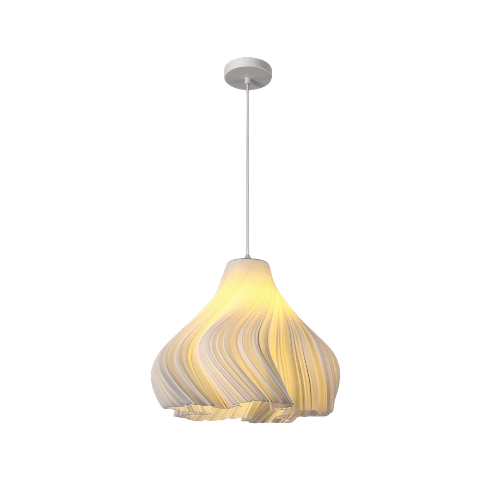 Hängelampe Blume Weiß, 3D Druck Pendelleuchte Design E27