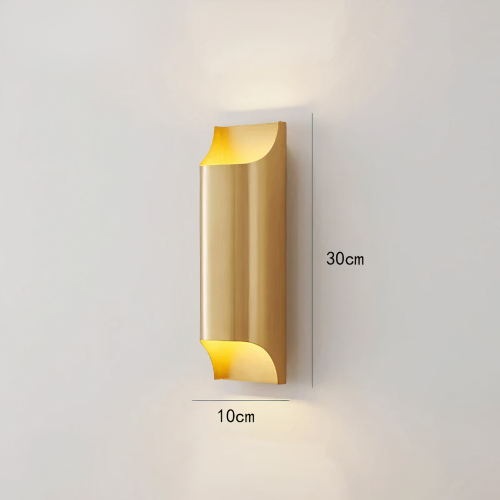 LED Wandleuchte Up Down Messing, Wandlampe schwarz gold