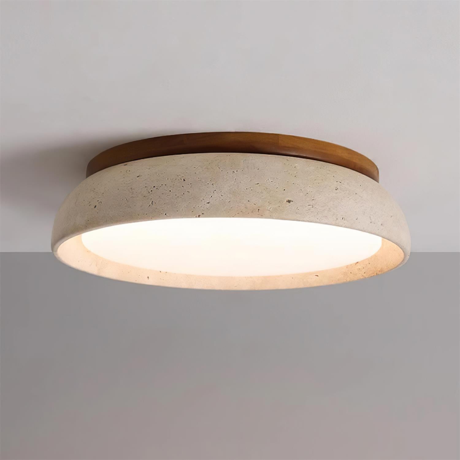 LED Deckenleuchte Travertin Holz, Moderne Deckenlampe