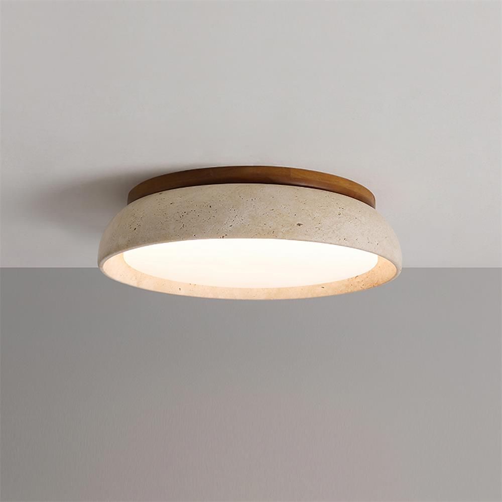LED Deckenleuchte Travertin Holz, Moderne Deckenlampe