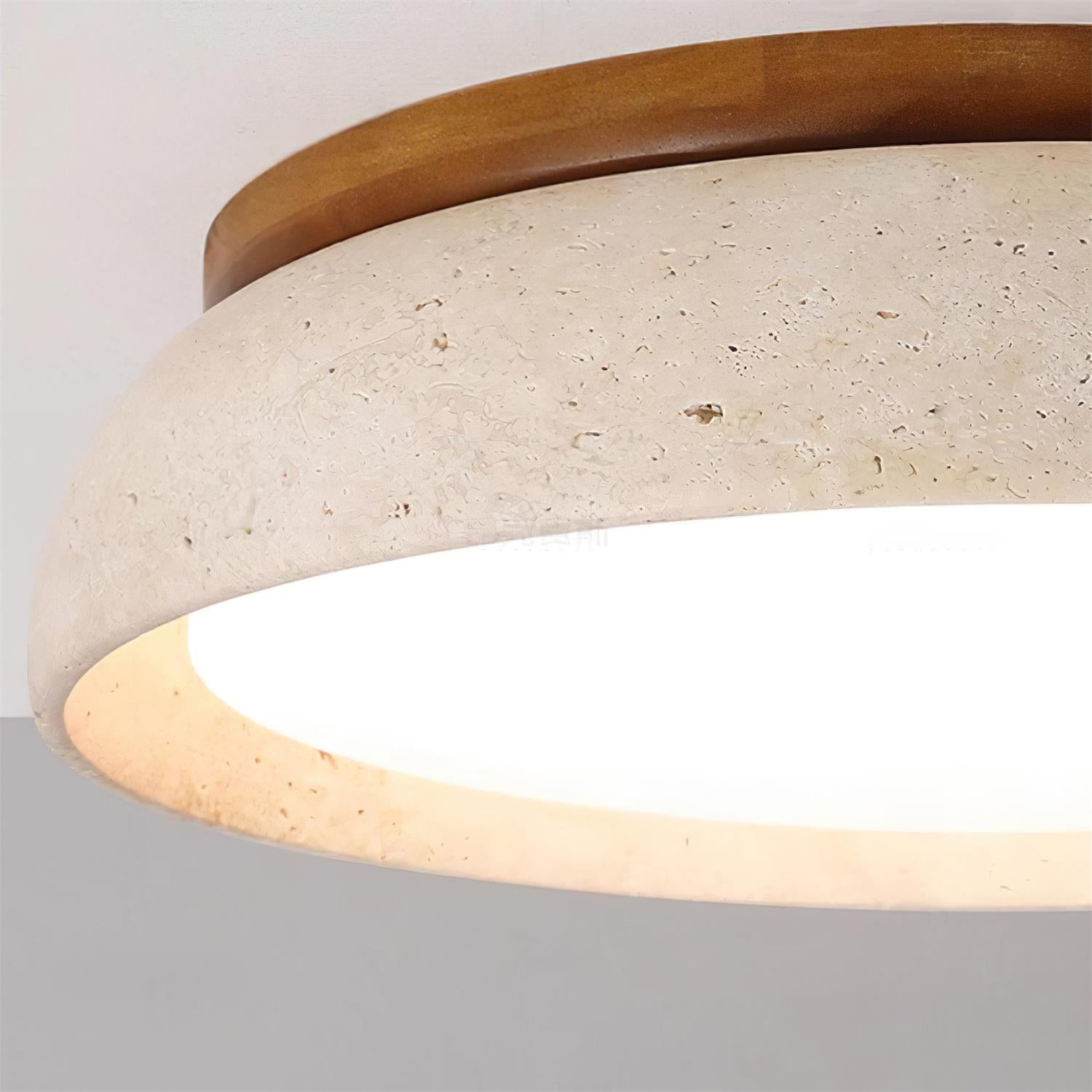 LED Deckenleuchte Travertin Holz, Moderne Deckenlampe
