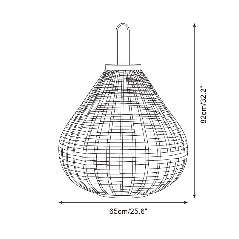 Rattan Gartenleuchte Edelstahl Schwarz, Tropfenform LED Kabellos