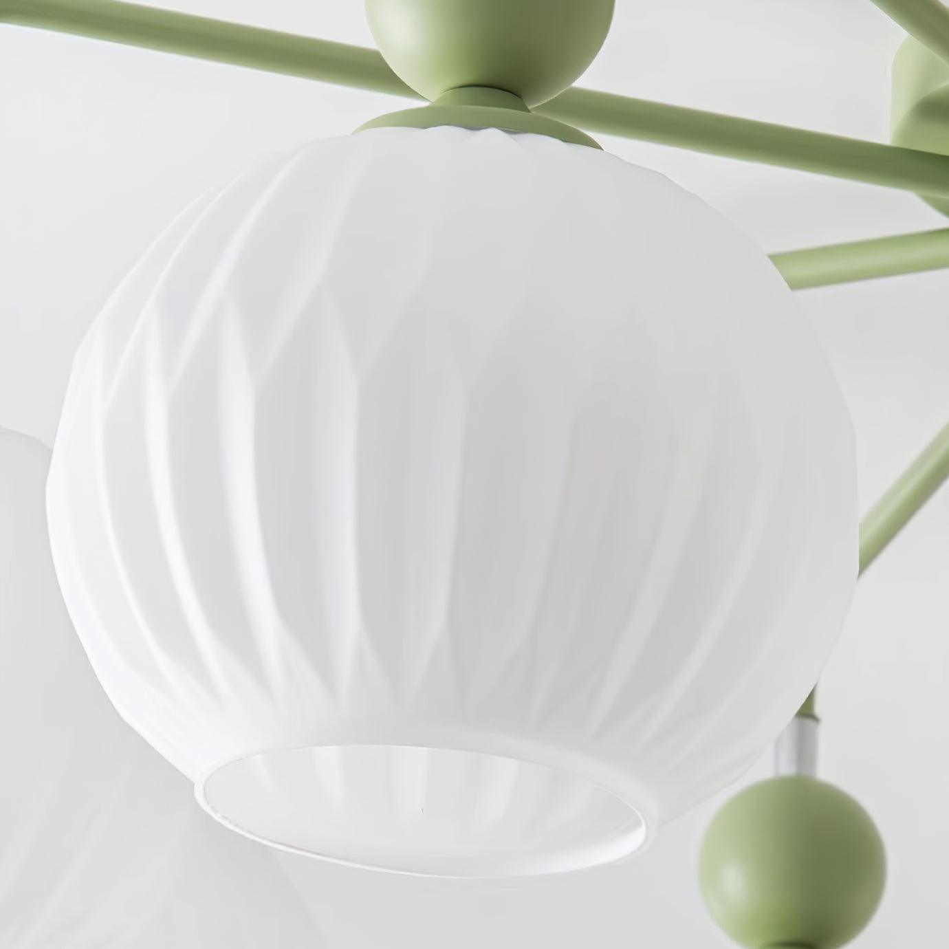 Deckenleuchte Glas Kugel Geriffelt, LED Deckenlampe Mehrflammig Modern