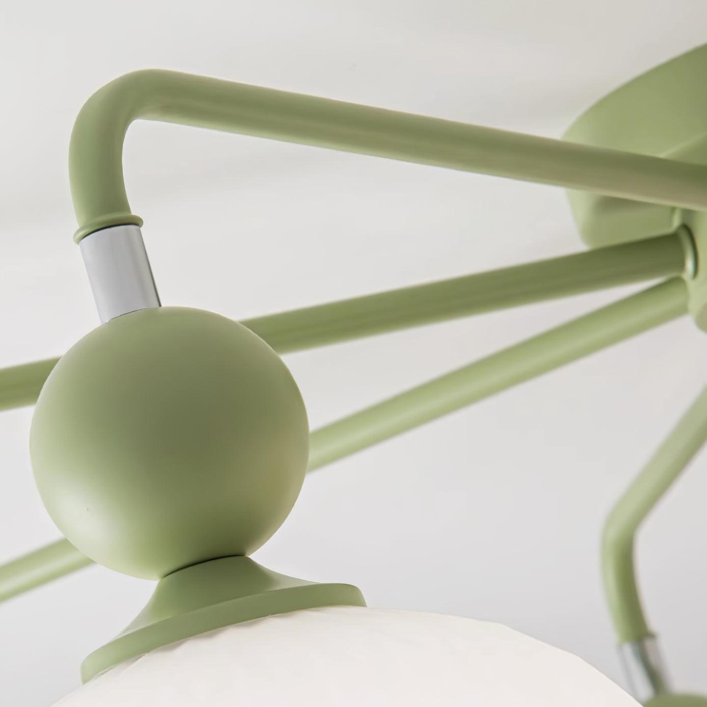 Deckenleuchte Glas Kugel Geriffelt, LED Deckenlampe Mehrflammig Modern