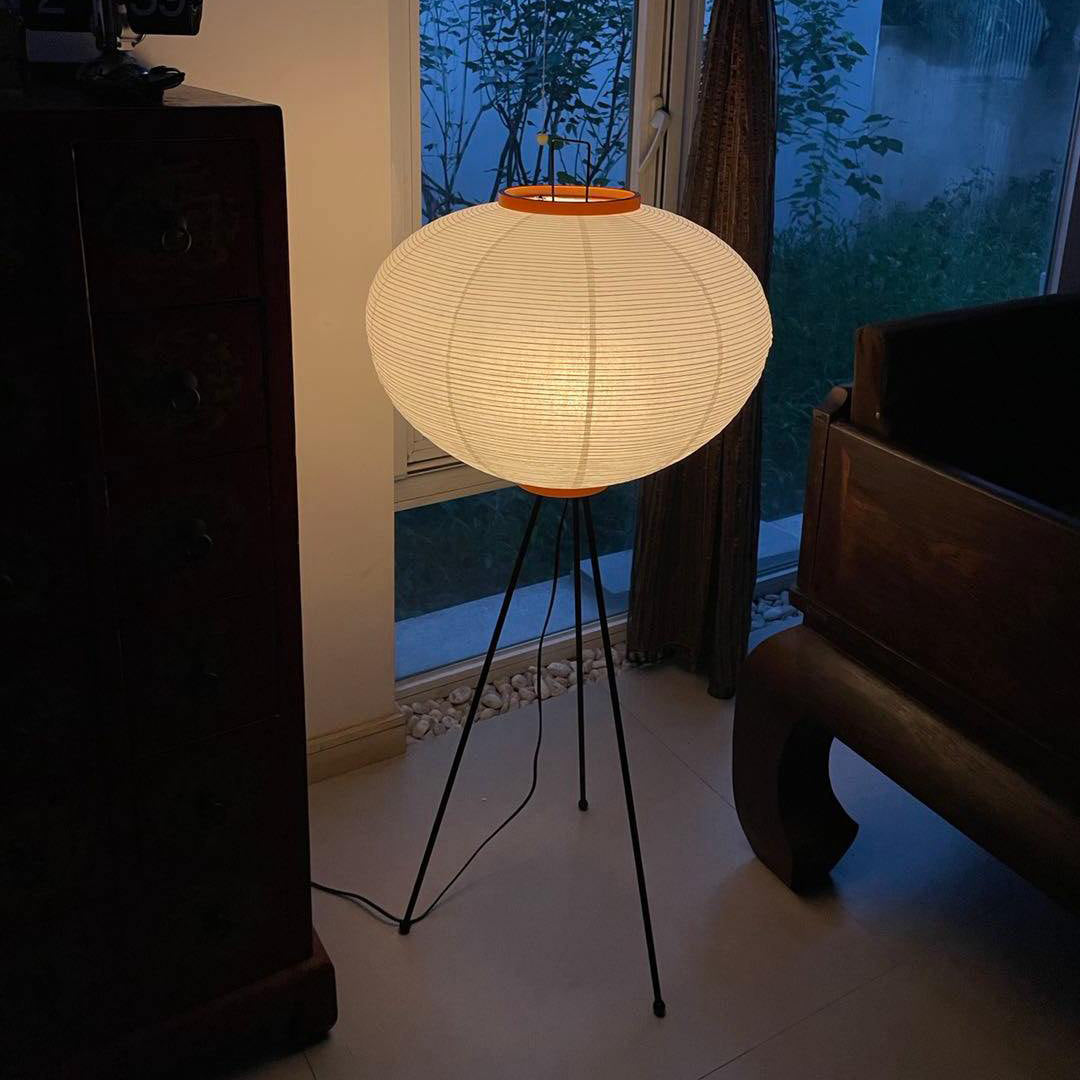 Metall-LED-Reispapier-Stehleuchte