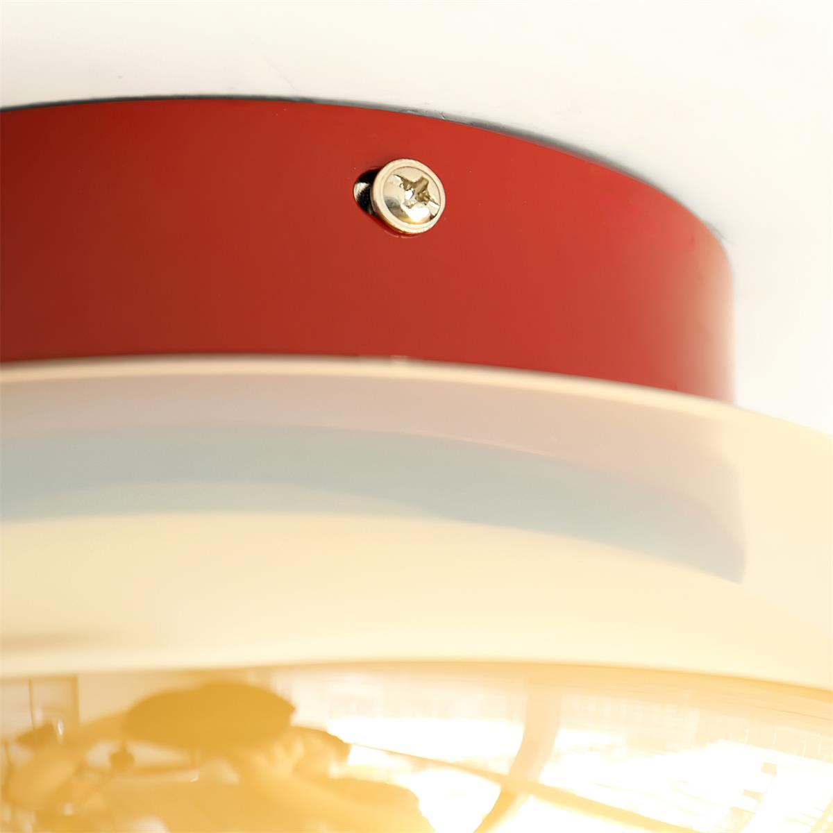 LED Deckenleuchte Glas Cognac Rund Flach, Warmweiß 3000K