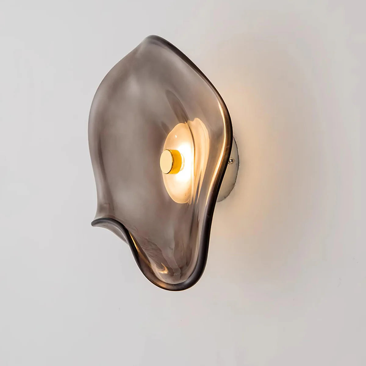 Glas Wandleuchte LED, Wandlampe blau grau amber