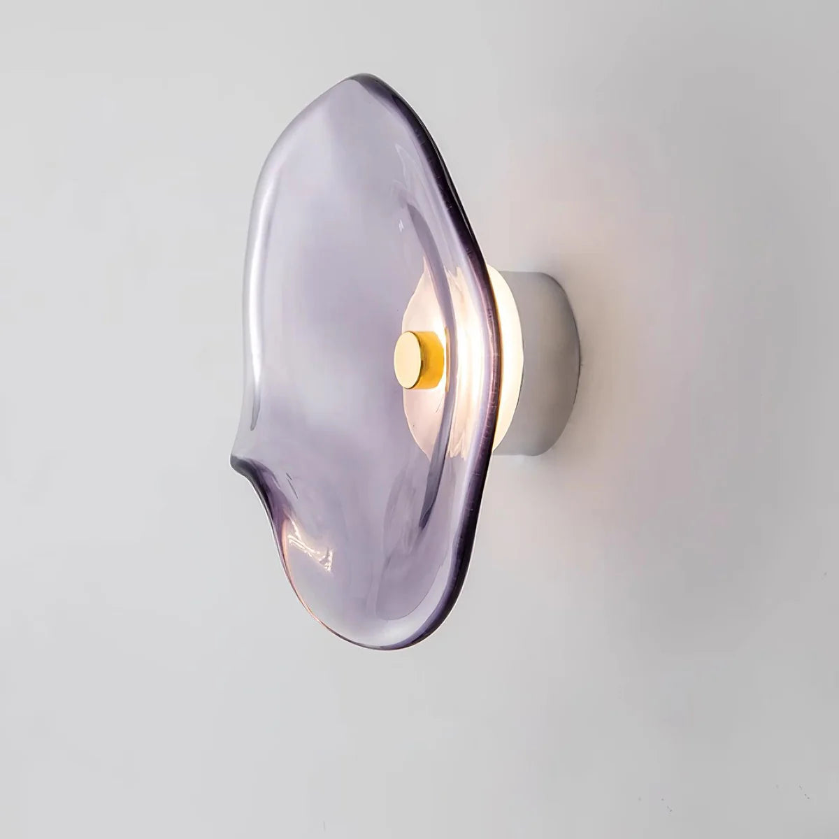 Glas Wandleuchte LED, Wandlampe blau grau amber