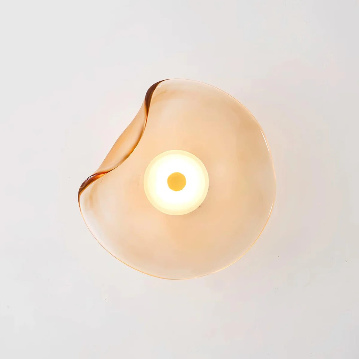 Glas Wandleuchte LED, Wandlampe blau grau amber