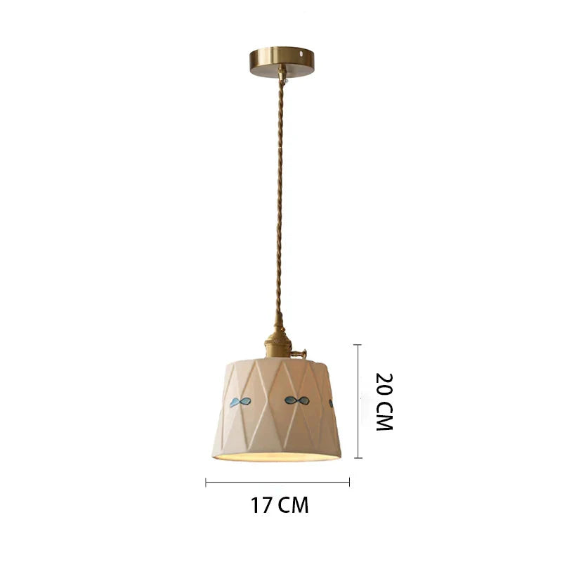 Keramik Hängelampe Weiß, Japanische Pendelleuchte Modern LED