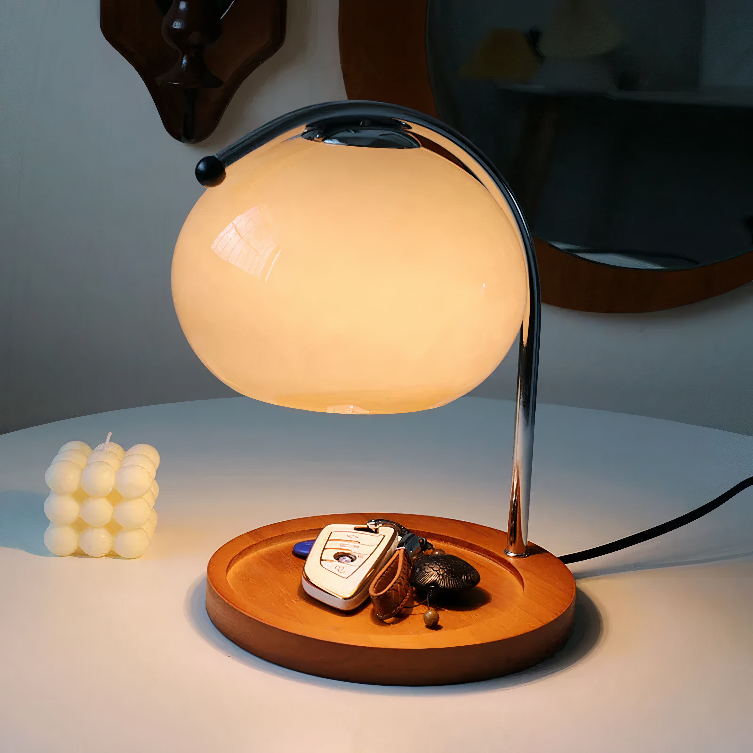 Candle Warmer Tischlampe Glas, Bauhaus Design, Duftkerzenwärmer