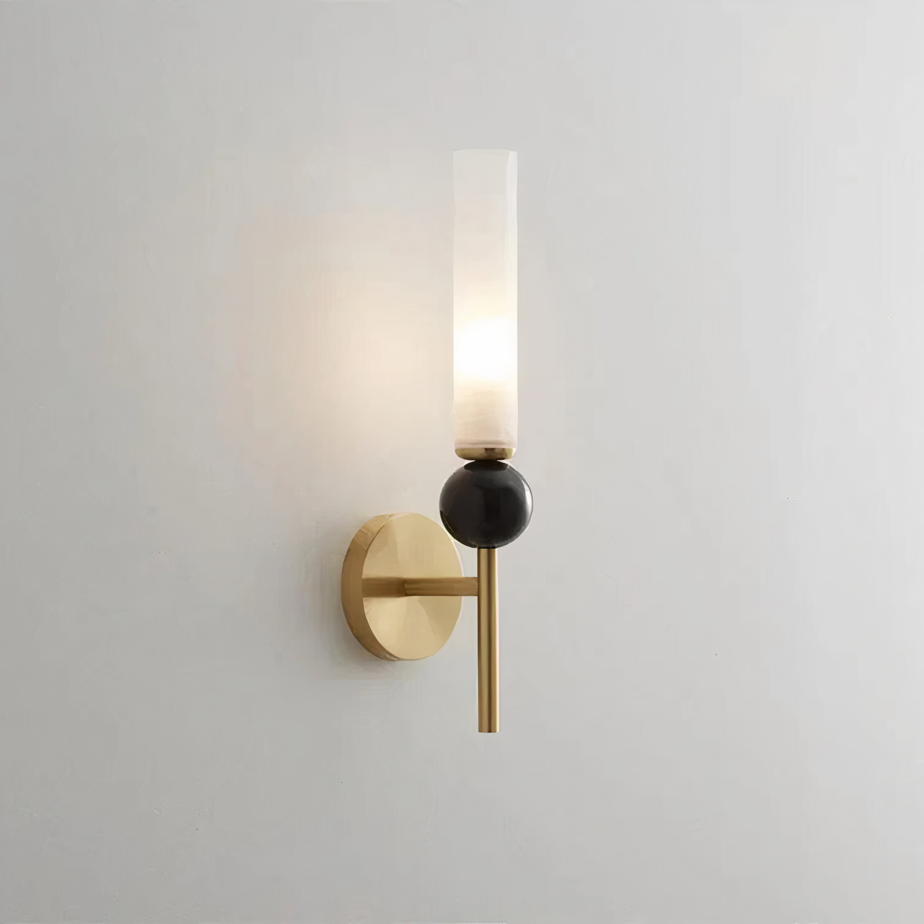 Marmor Wandleuchte Messing, LED Wandlampe modern