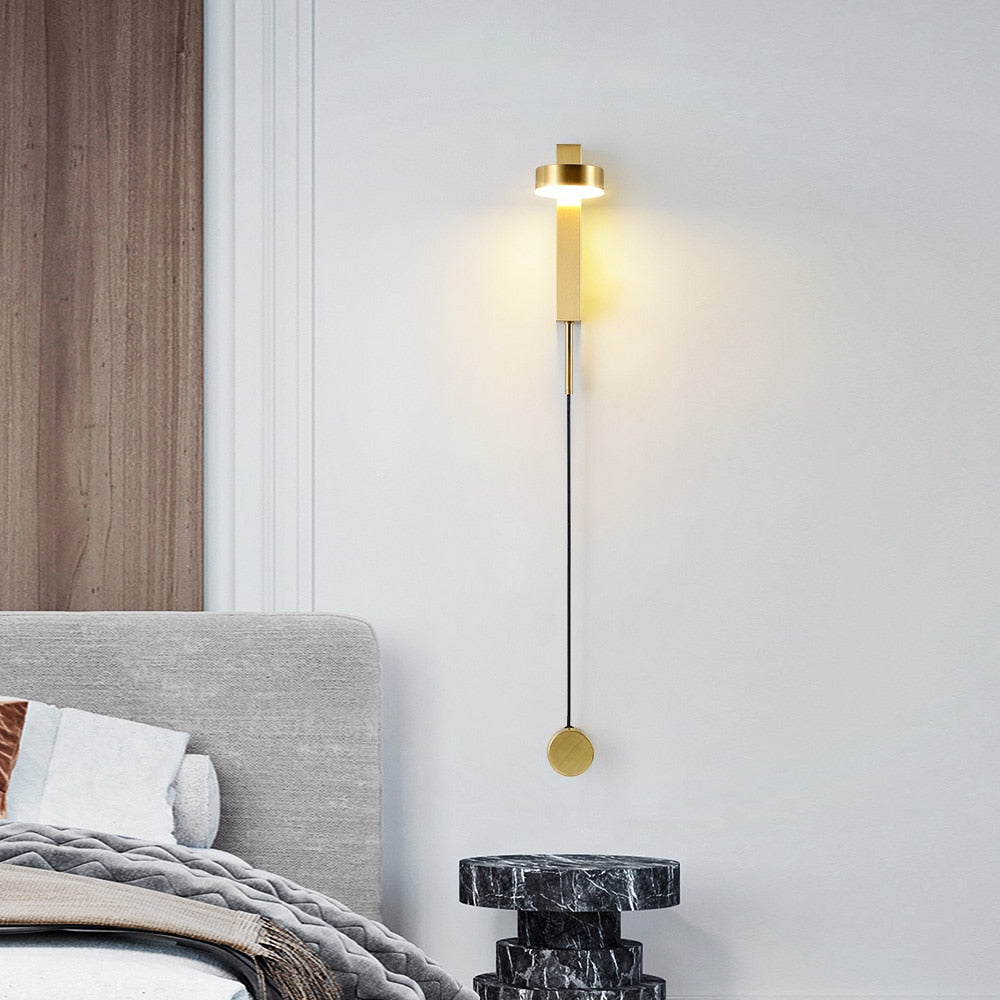 LED Wandleuchte mit Dimmer, Up & Down, Modern, Schwarz/Gold
