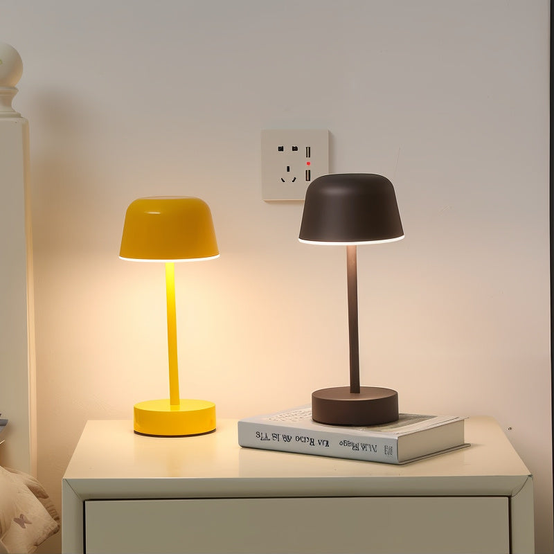 Kabellose LED Tischlampe dimmbar, Tischleuchte Aluminium