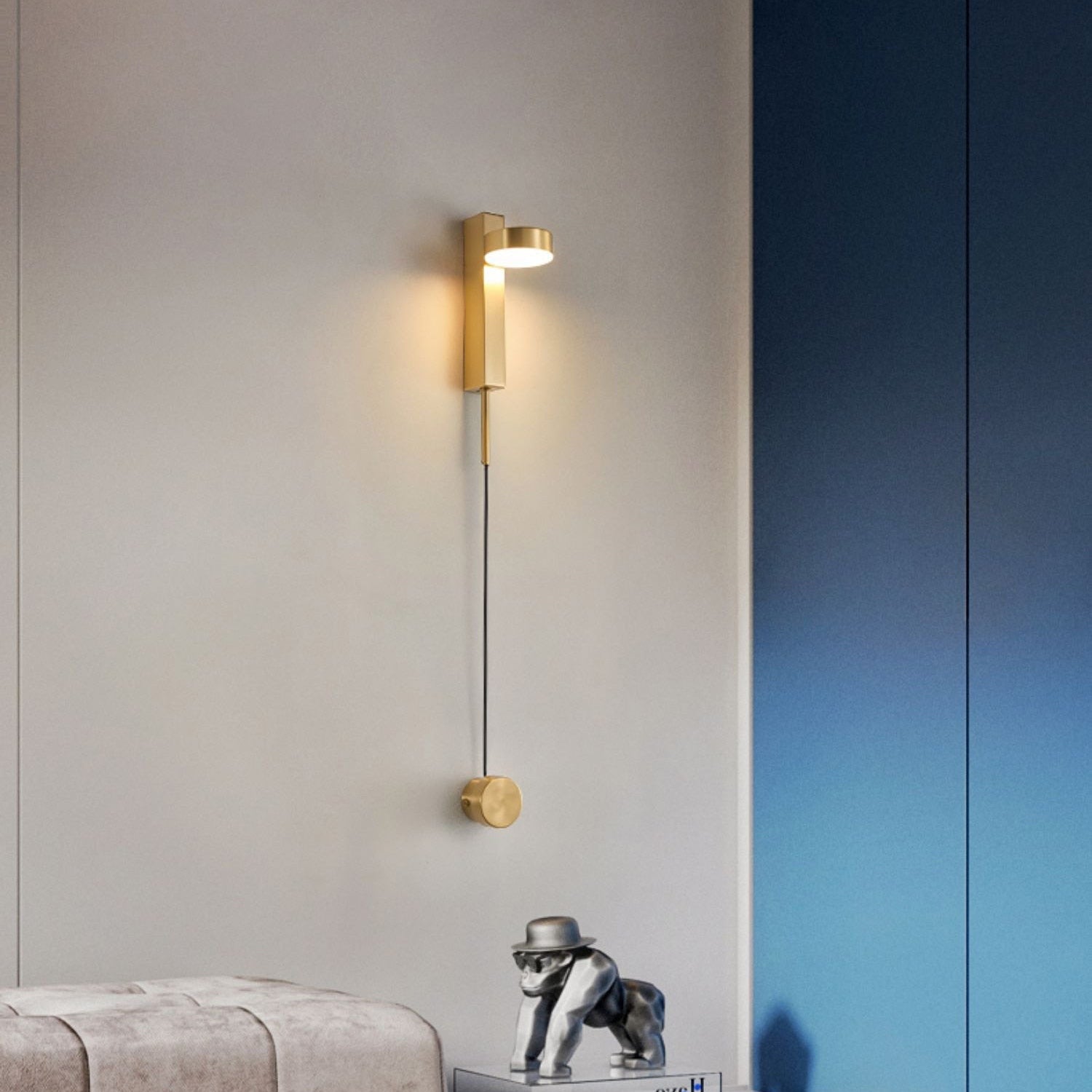 LED Wandleuchte mit Dimmer, Up & Down, Modern, Schwarz/Gold