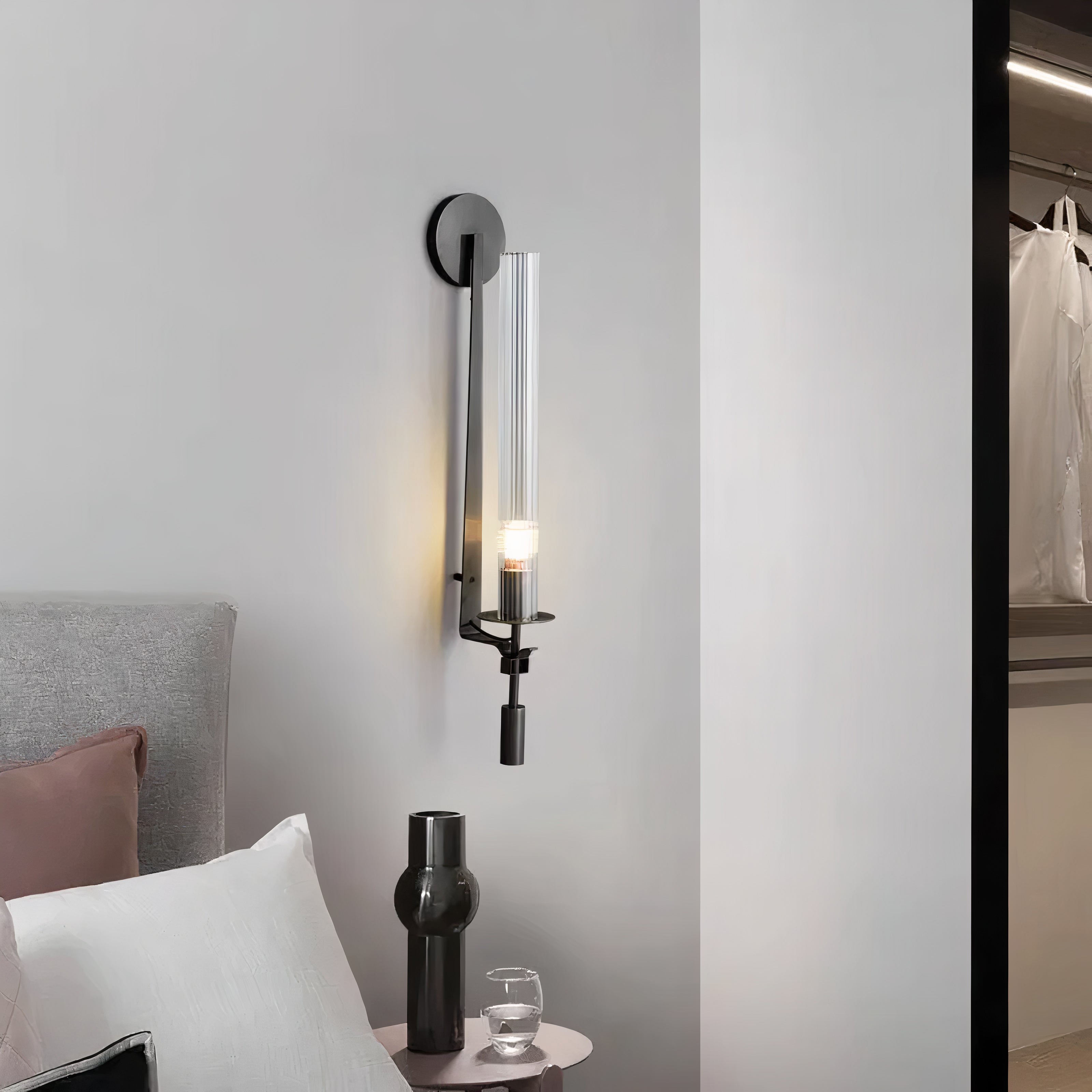 LED Wandleuchte Metall Glas, Moderne Wandlampe