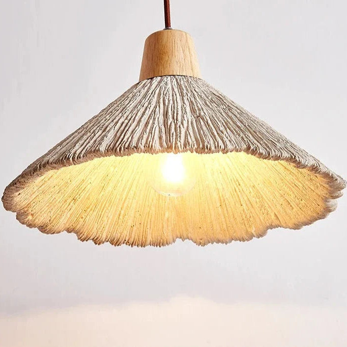Travertin Hängelampe Beige, Design Pendelleuchte Stein Holz Modern LED