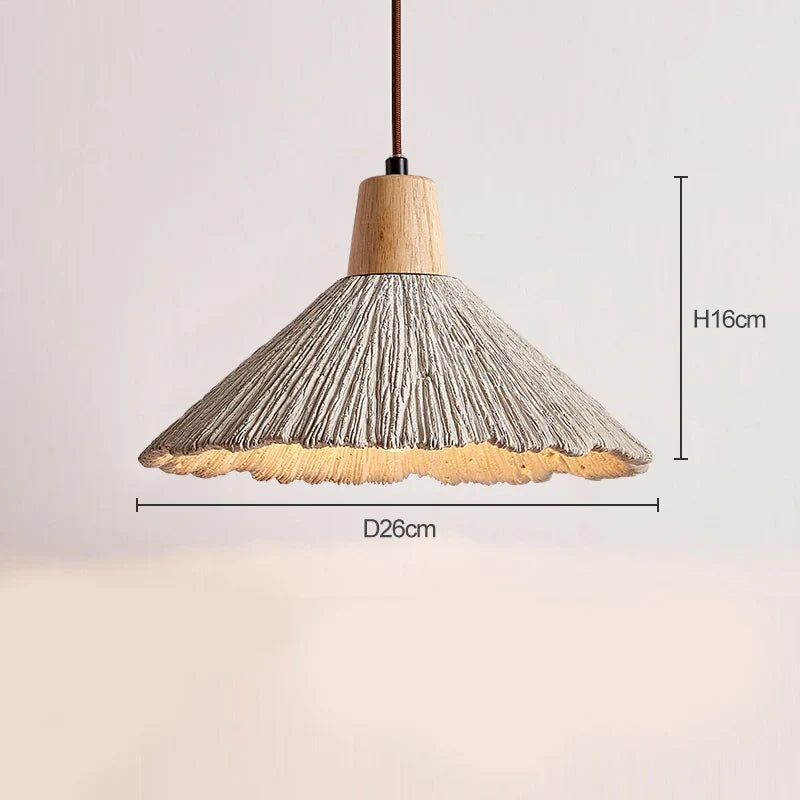 Travertin Hängelampe Beige, Design Pendelleuchte Stein Holz Modern LED