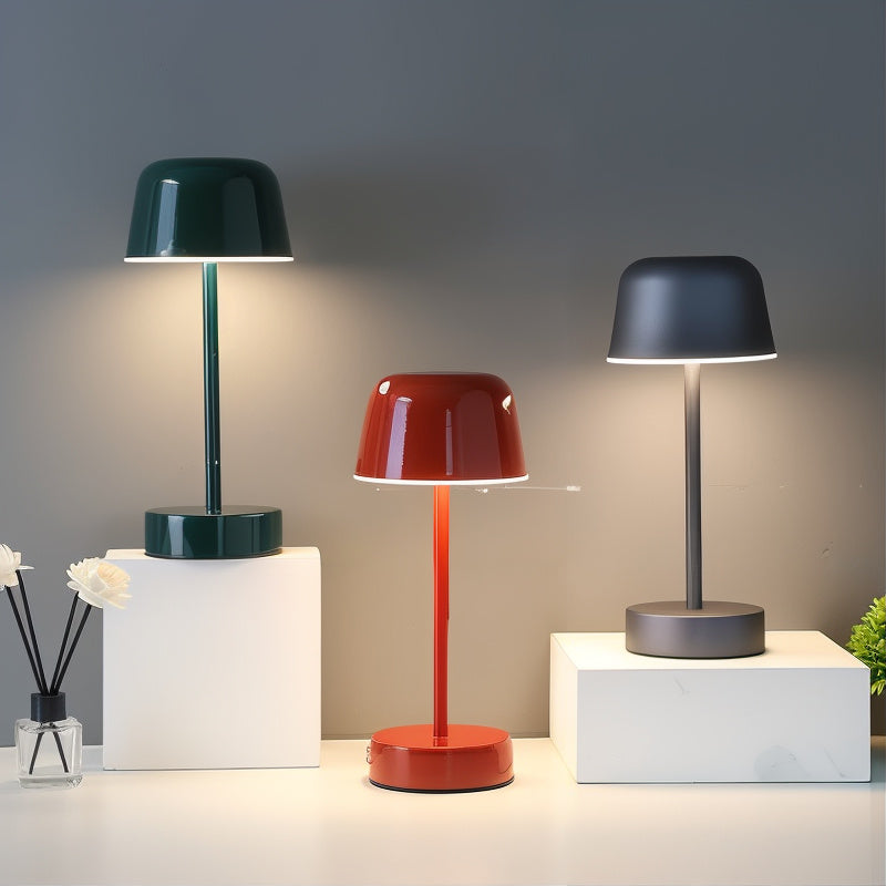 Kabellose LED Tischlampe dimmbar, Tischleuchte Aluminium