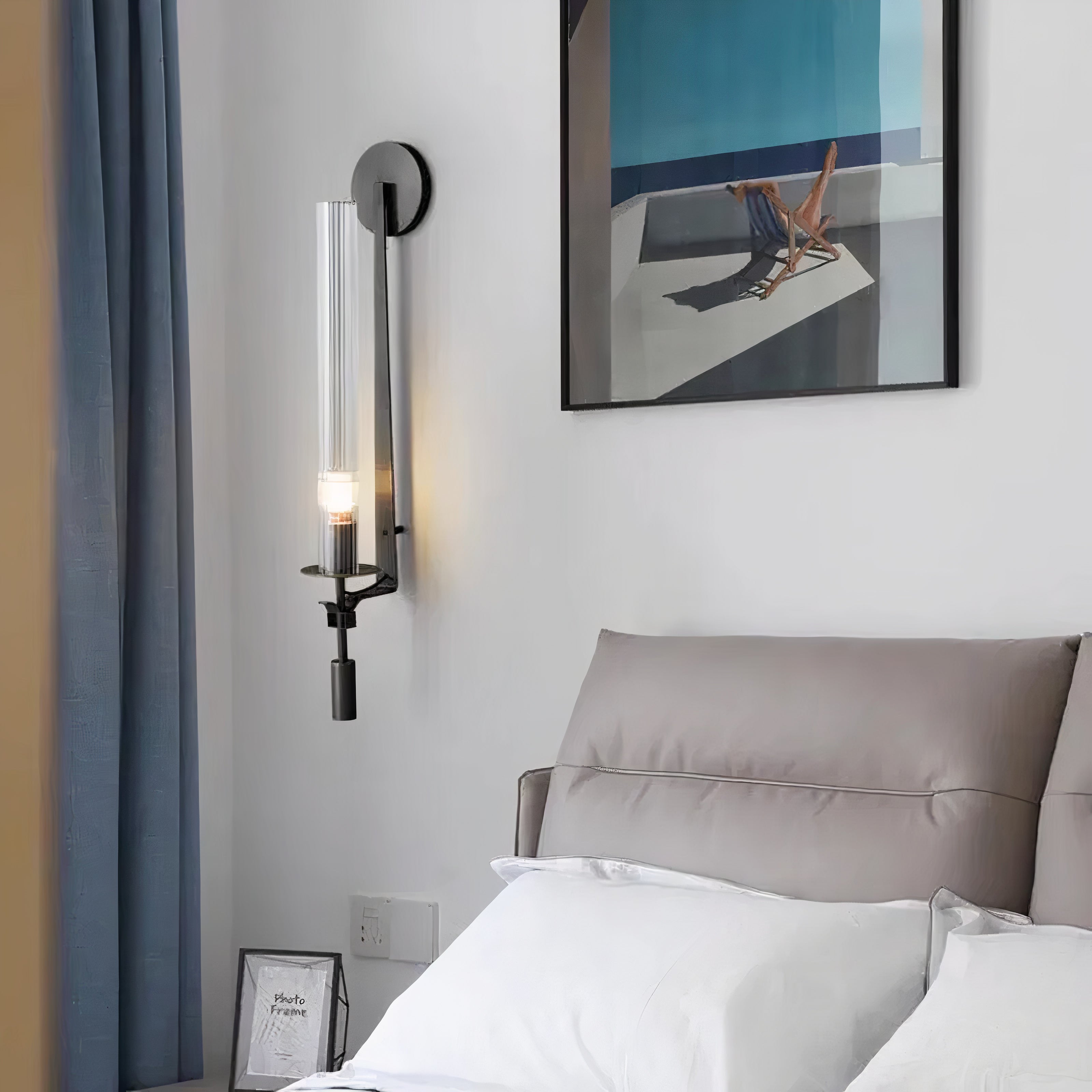 LED Wandleuchte Metall Glas, Moderne Wandlampe