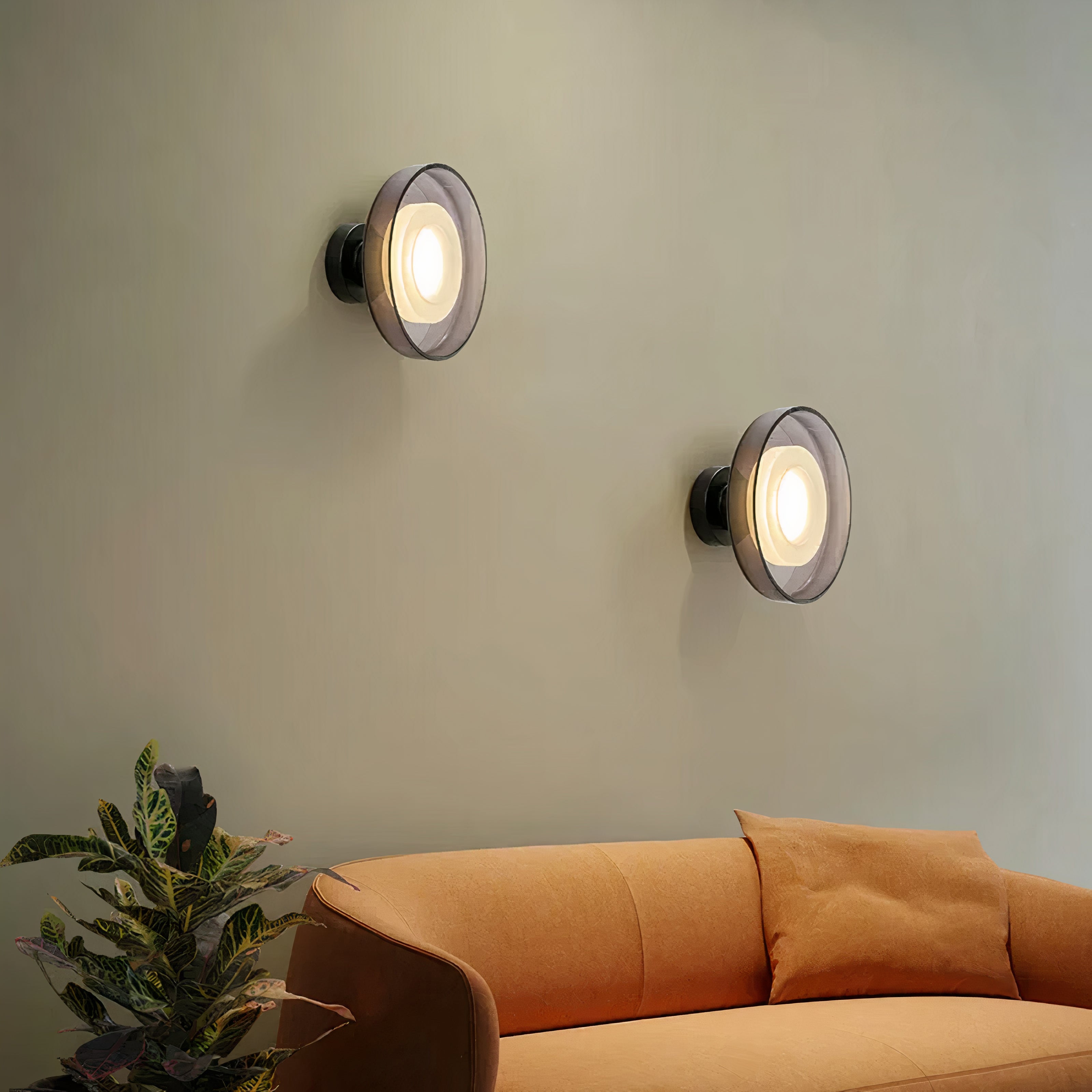 Glas Wandleuchte, Wand- & Deckenlampe klar grau LED