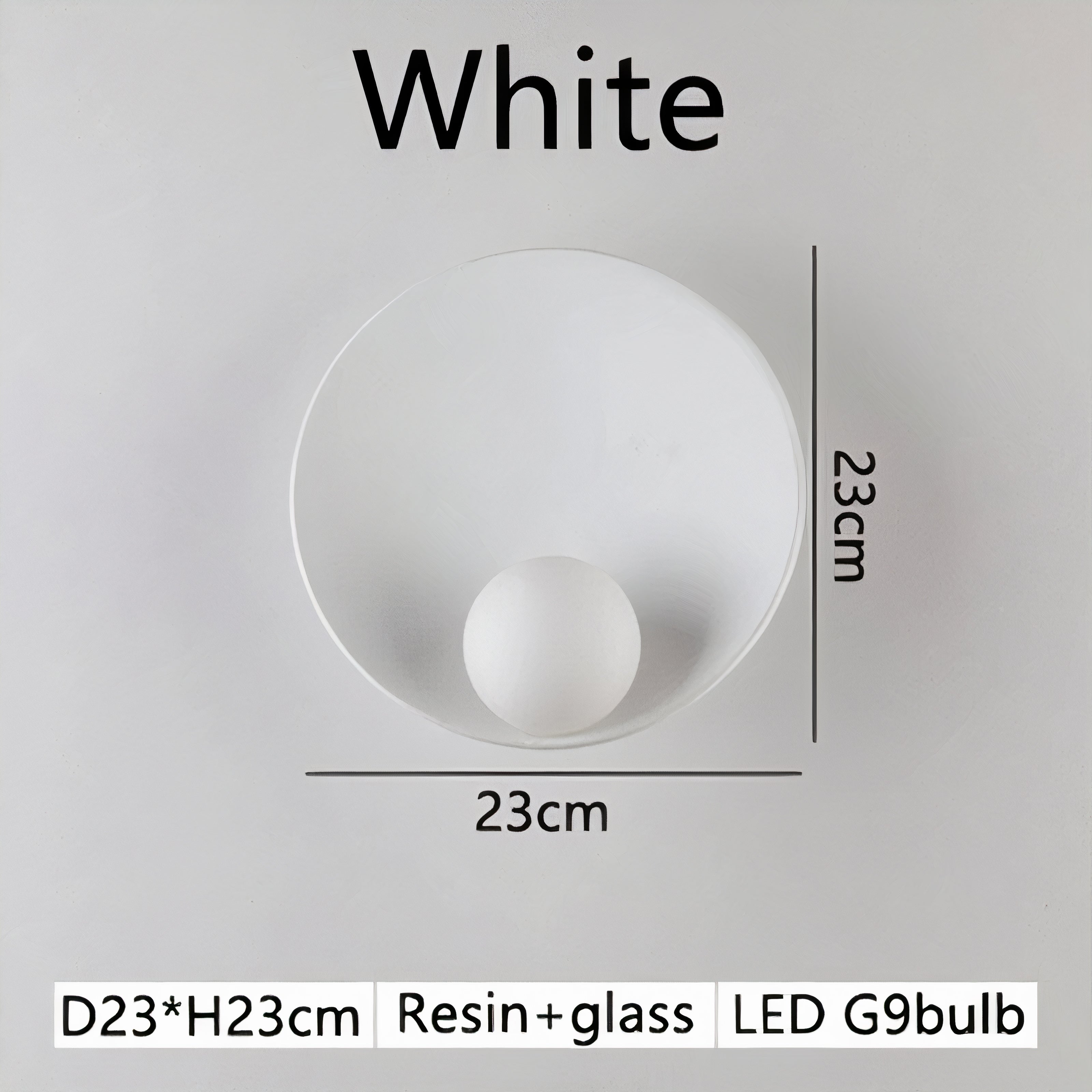 LED Wandlampe Glas Opal, Modernes Design, Schwarz / Weiß, G4