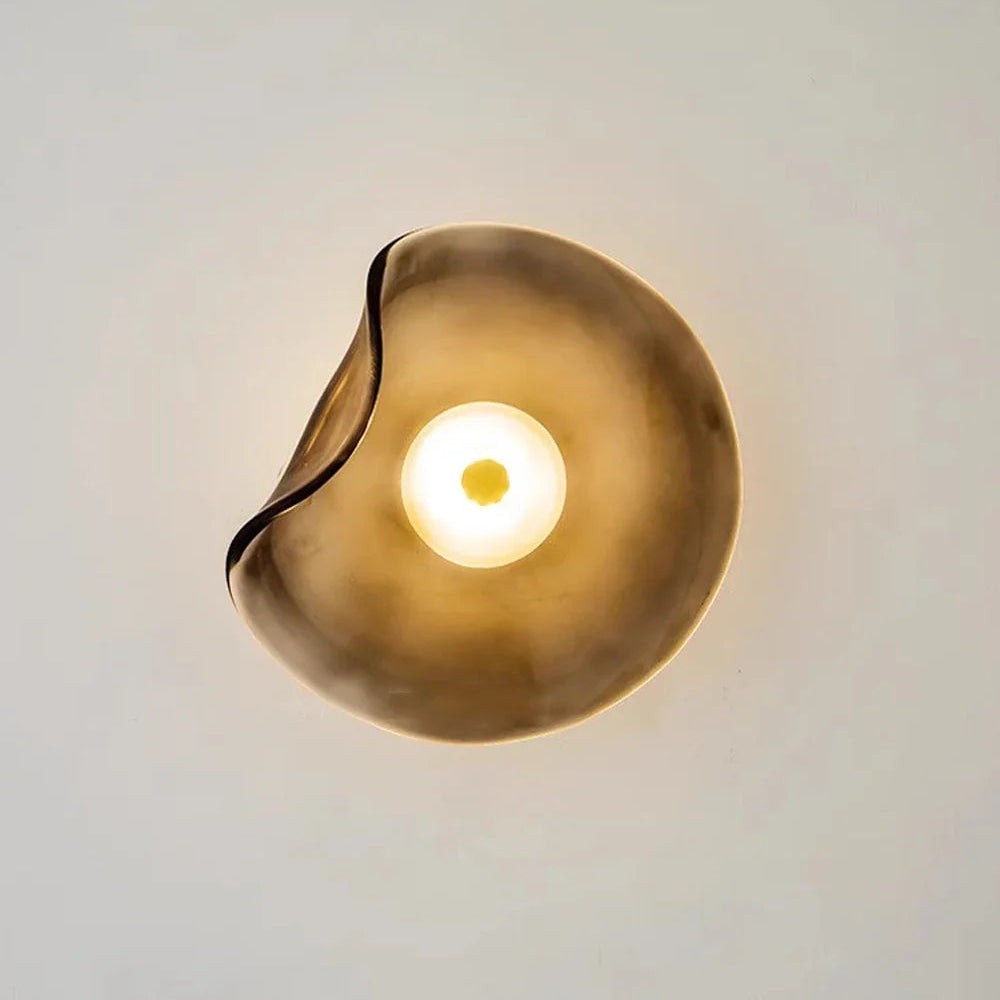 Glas Wandleuchte LED, Wandlampe blau grau amber